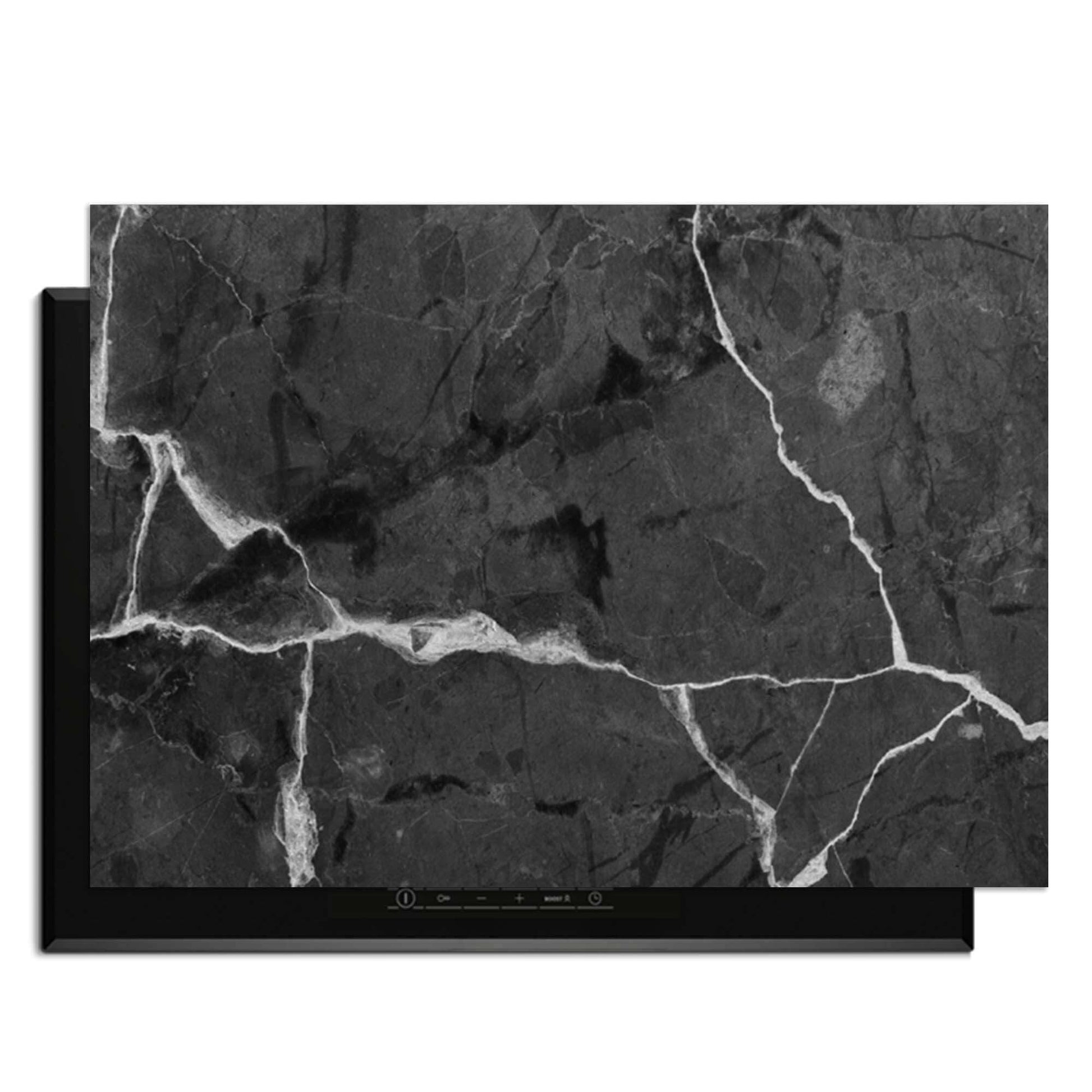 Black Marble - Herdabdeckplatte, Luxus-Kochfeldschutz mit rutschfester Beschichtung und modernem Design.