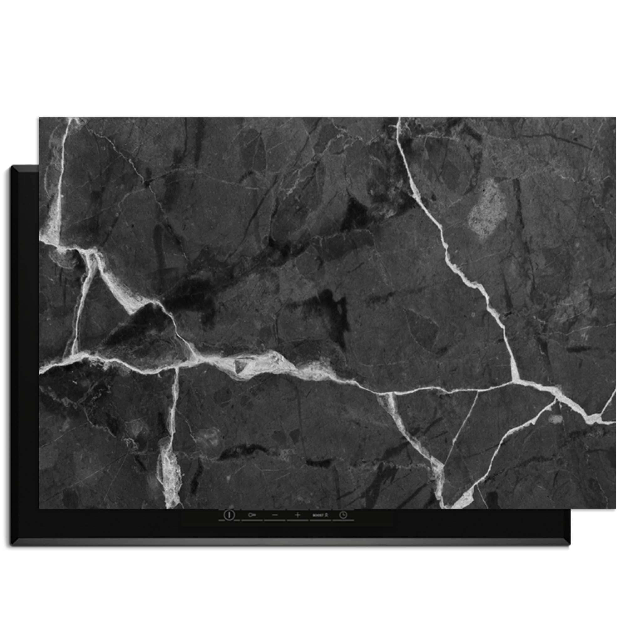 Black Marble - Herdabdeckplatte mit einem luxuriösen schwarzen Marmor-Design und einer rutschfesten Beschichtung für optimalen Schutz.