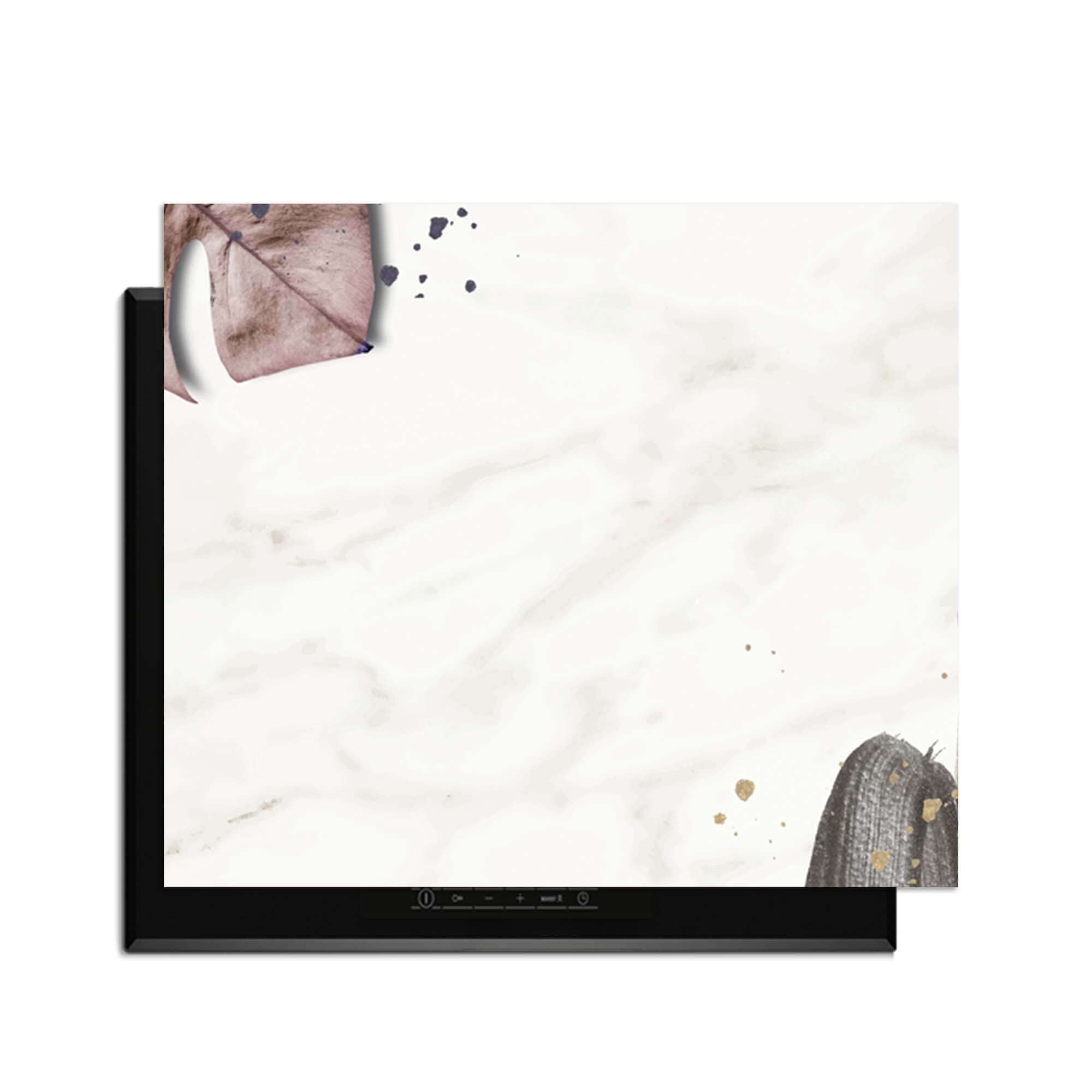 Soft Blush - Herdabdeckplatte mit botanischen Akzenten für eine stilvolle Küche.