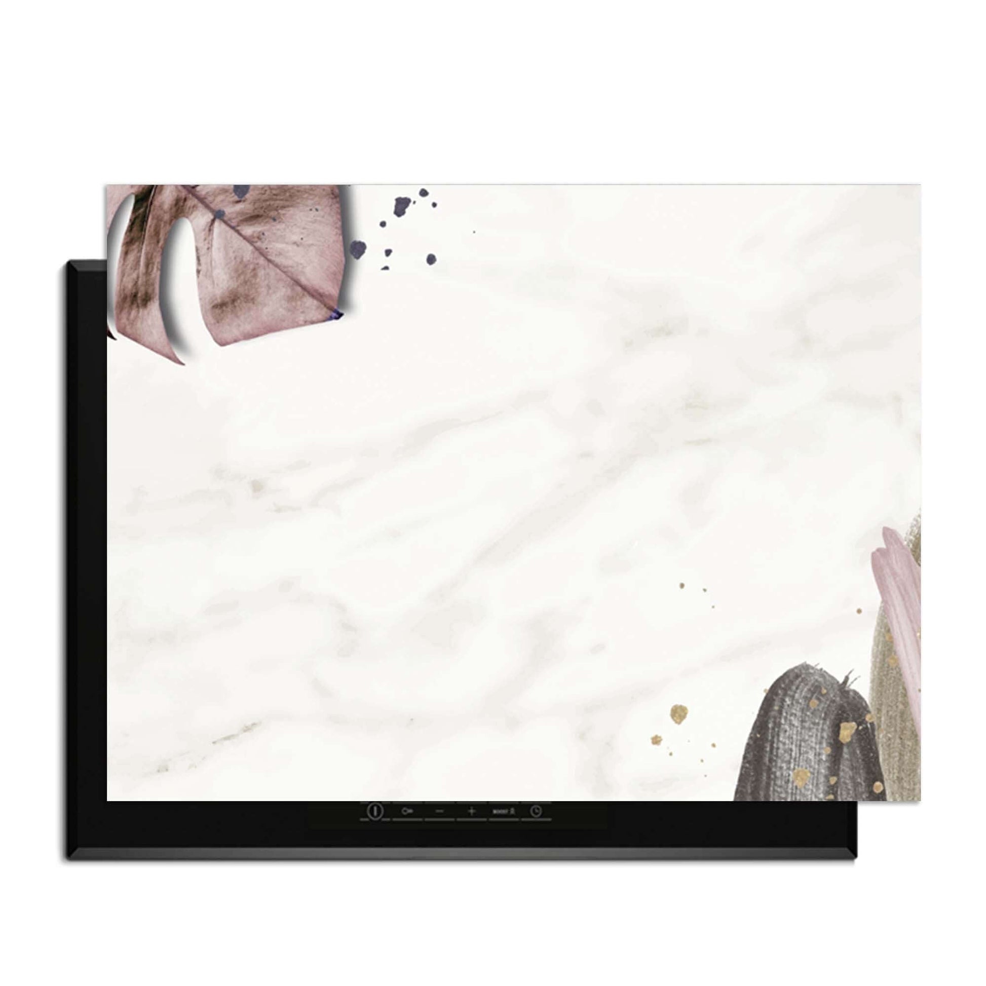Soft Blush - Herdabdeckplatte mit botanischen Akzenten und einem minimalistischen Design für eine stilvolle Küche.