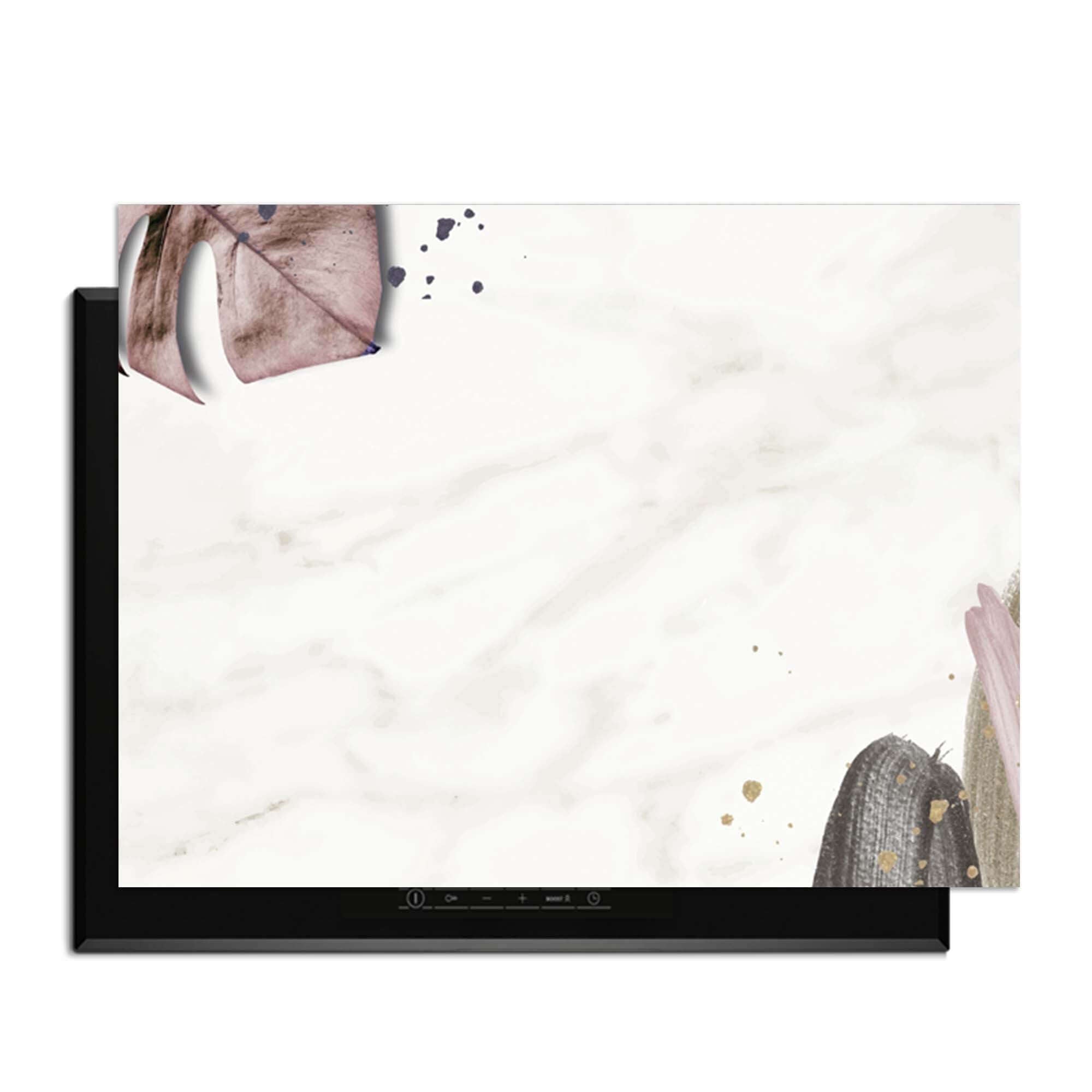 Soft Blush - Herdabdeckplatte mit botanischen Akzenten und einem minimalistischen Design für eine stilvolle Küche.