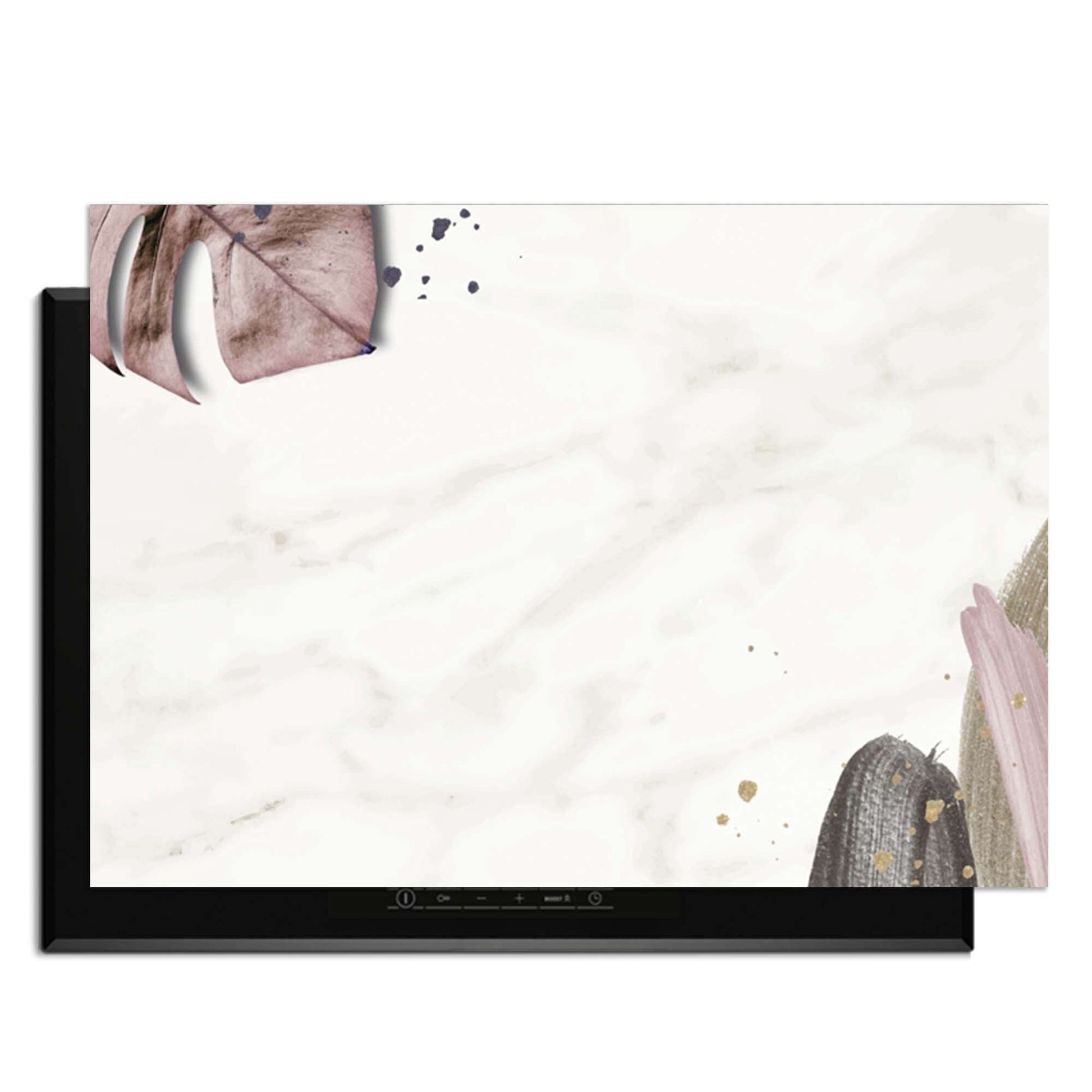 Soft Blush - Herdabdeckplatte mit botanischen Akzenten für eine stilvolle Küche