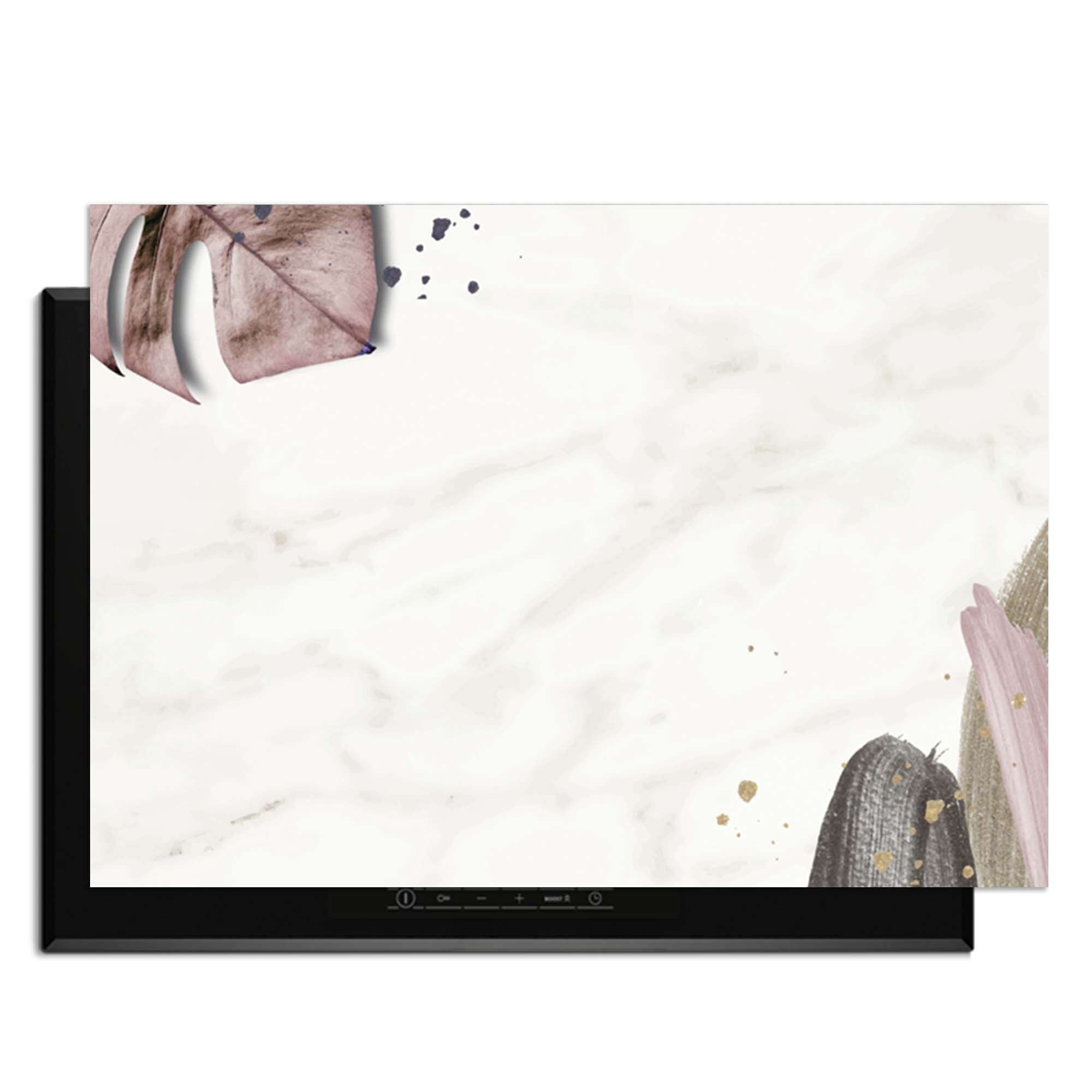 Soft Blush - Herdabdeckplatte mit botanischen Akzenten für eine stilvolle Küche