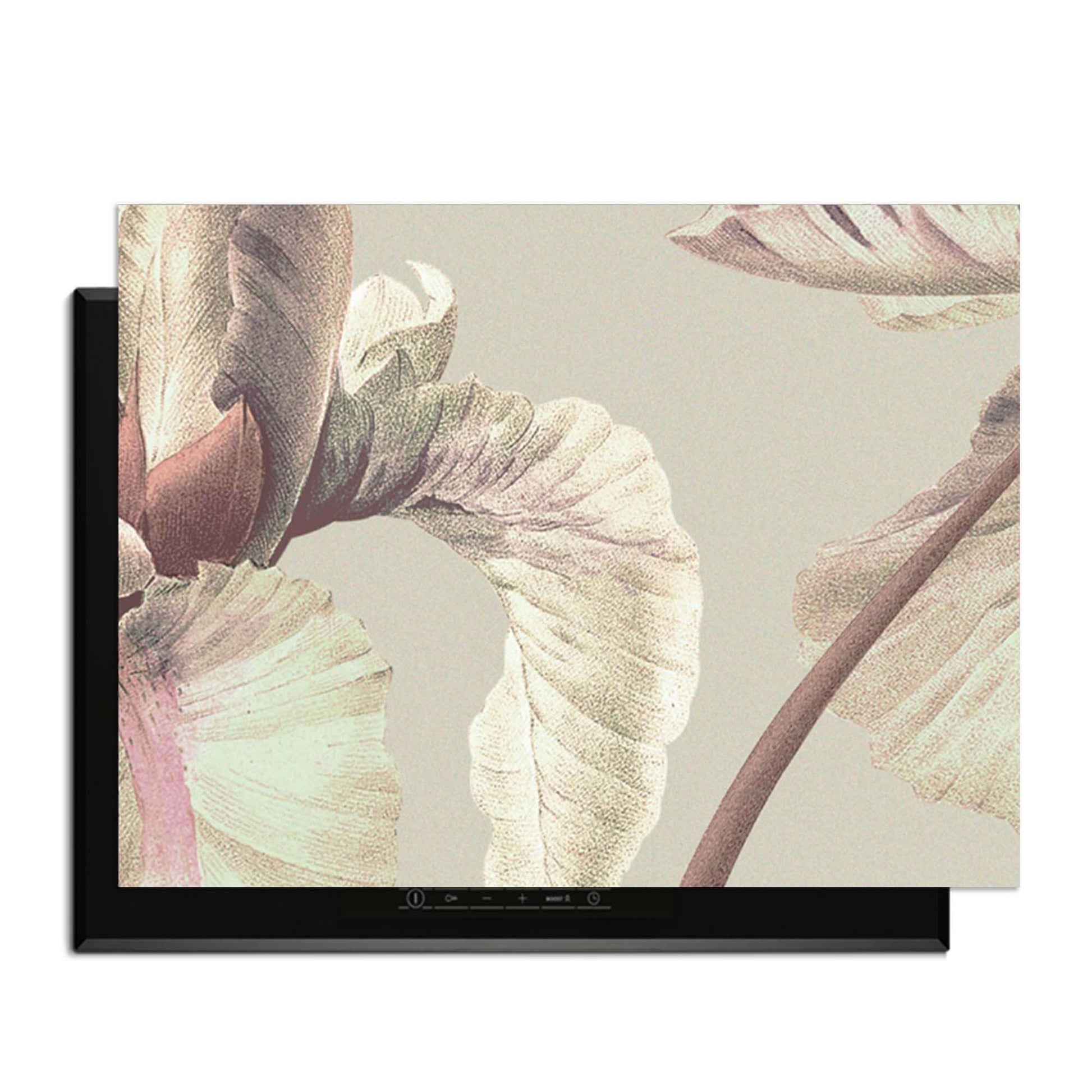Blush Iris - Herdabdeckplatte mit elegantem Pastelldesign und floralem Vintage-Stil für Ihre Küche.