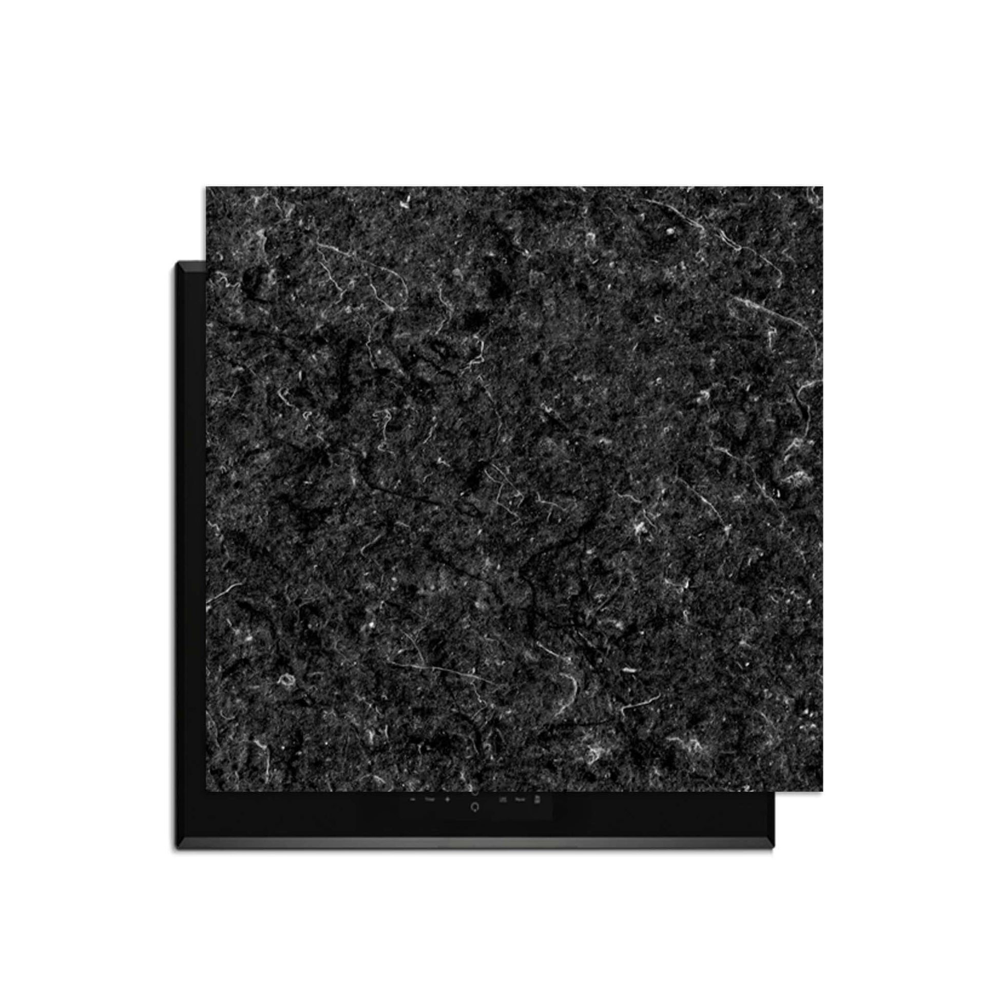 Nero Marble - Herdabdeckplatte mit luxuriösem schwarzem Marmormuster zum Schutz der Küche.