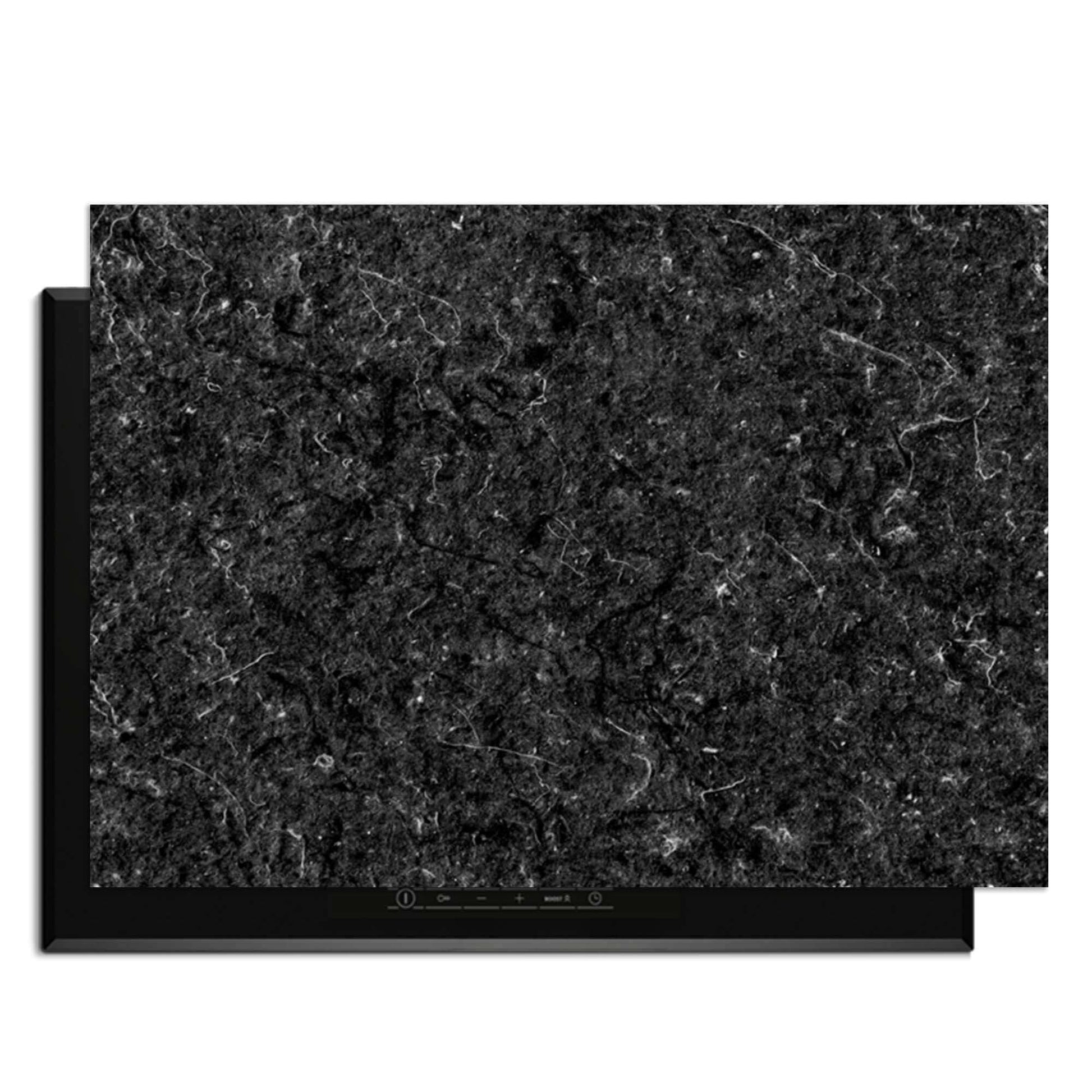 Nero Marble - Herdabdeckplatte mit luxuriösem schwarzem Marmormuster zum Schutz des Kochfeldes.