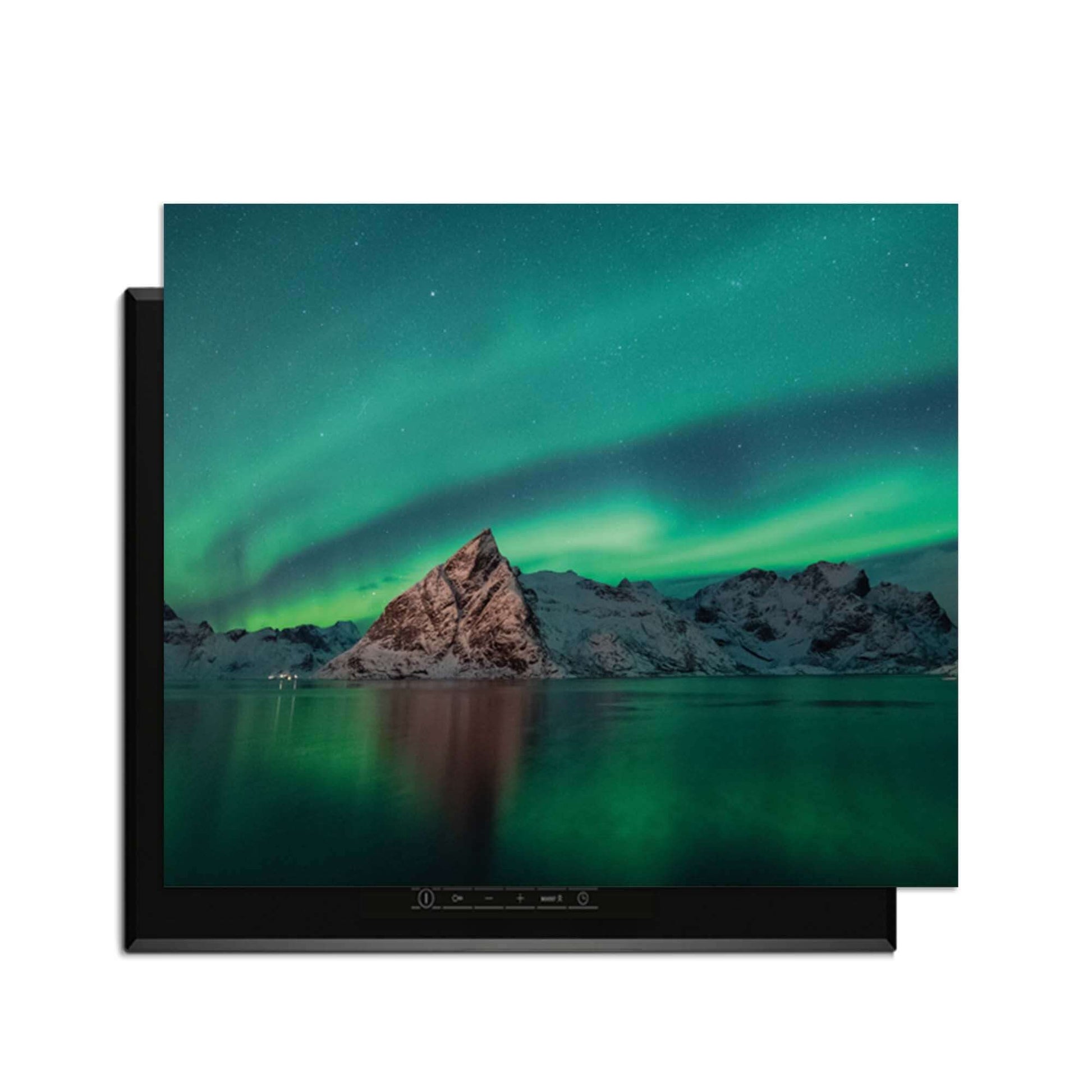Arctic Aurora - Induktionswächter, der das Nordlicht über einer Berglandschaft zeigt.