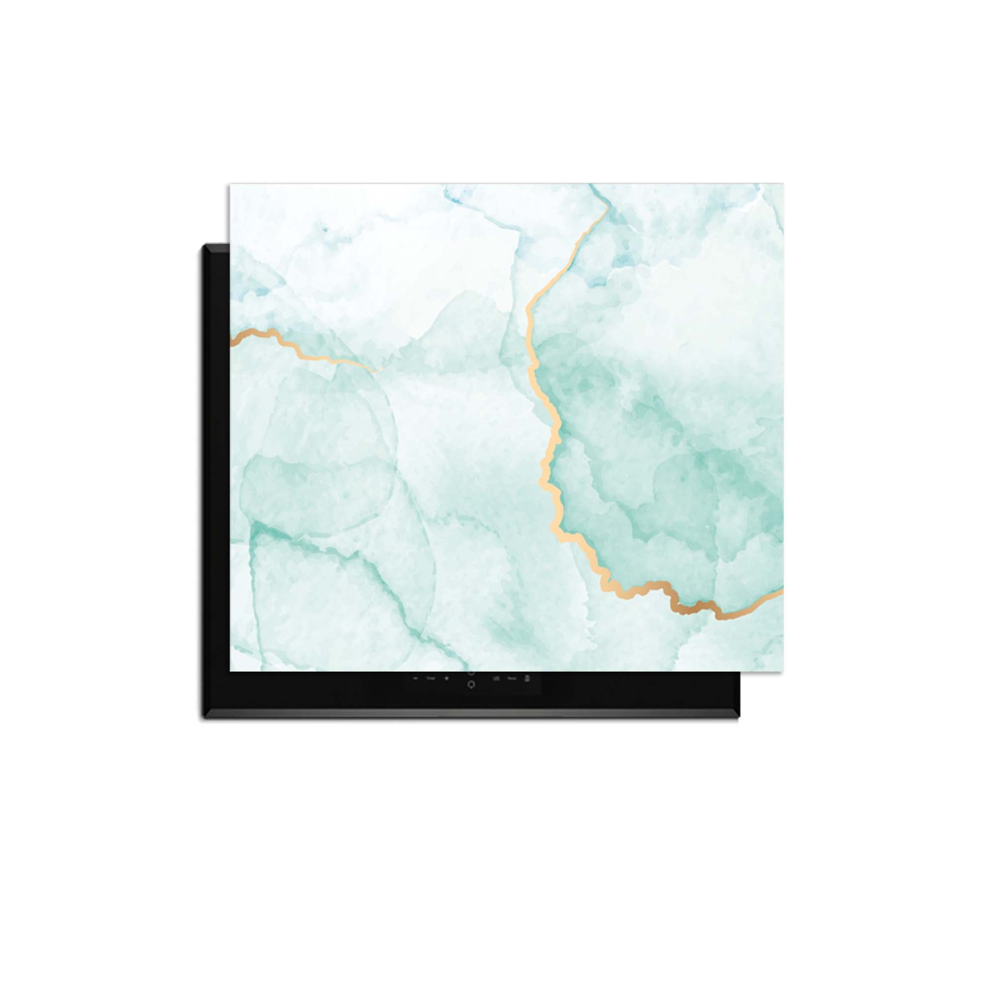 Misty Jade - Herdabdeckplatte mit jadegrünem Hintergrund und goldenen Akzenten für einen eleganten Look.