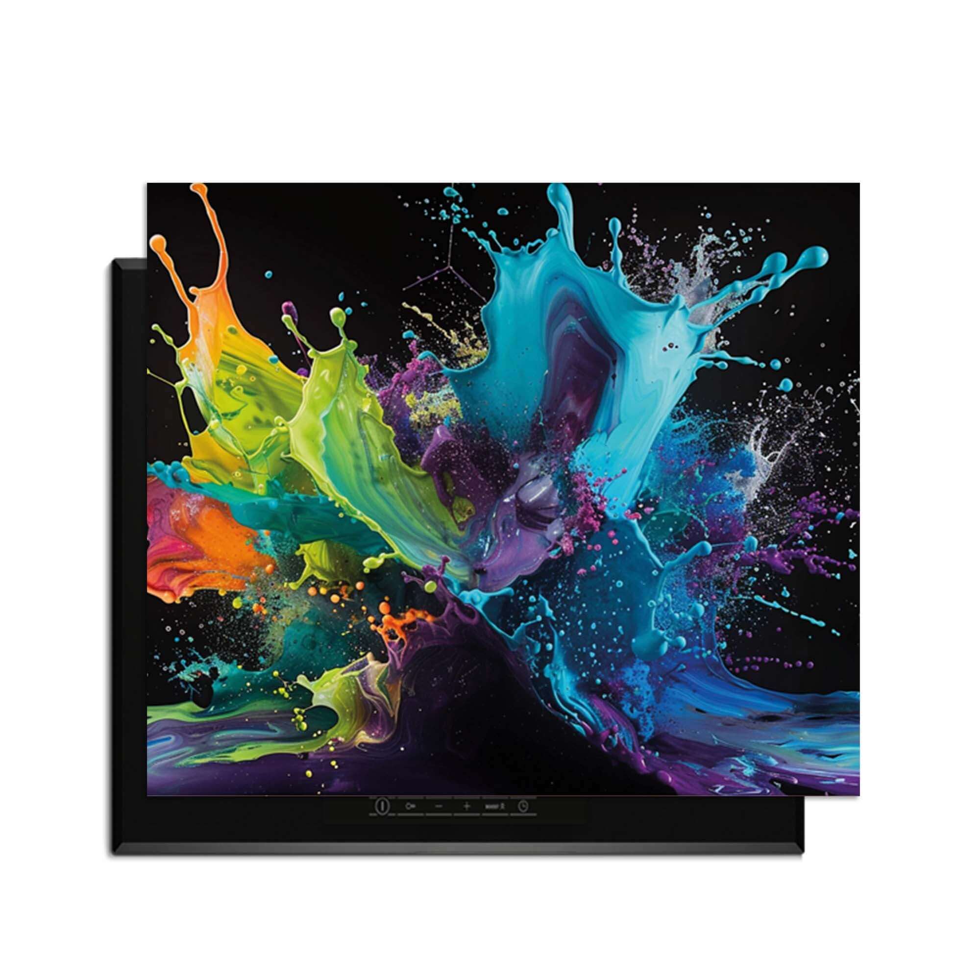 Splash Spectrum - Herdabdeckplatte mit einer Explosion von Farben zum Schutz Ihres Kochfeldes.