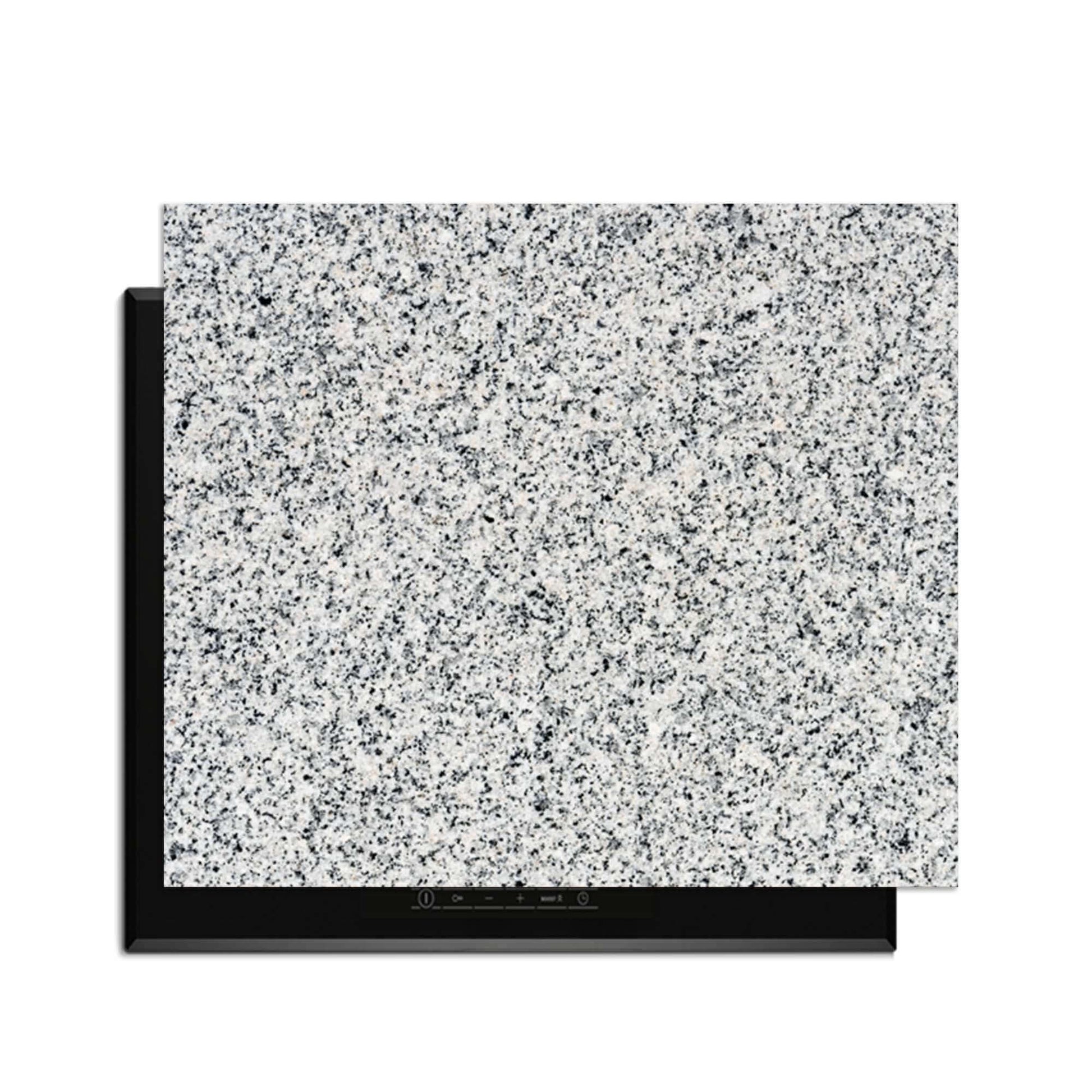 Nordic Mist - Herdabdeckplatte mit elegantem Granitmuster für stilvolle Küchen.