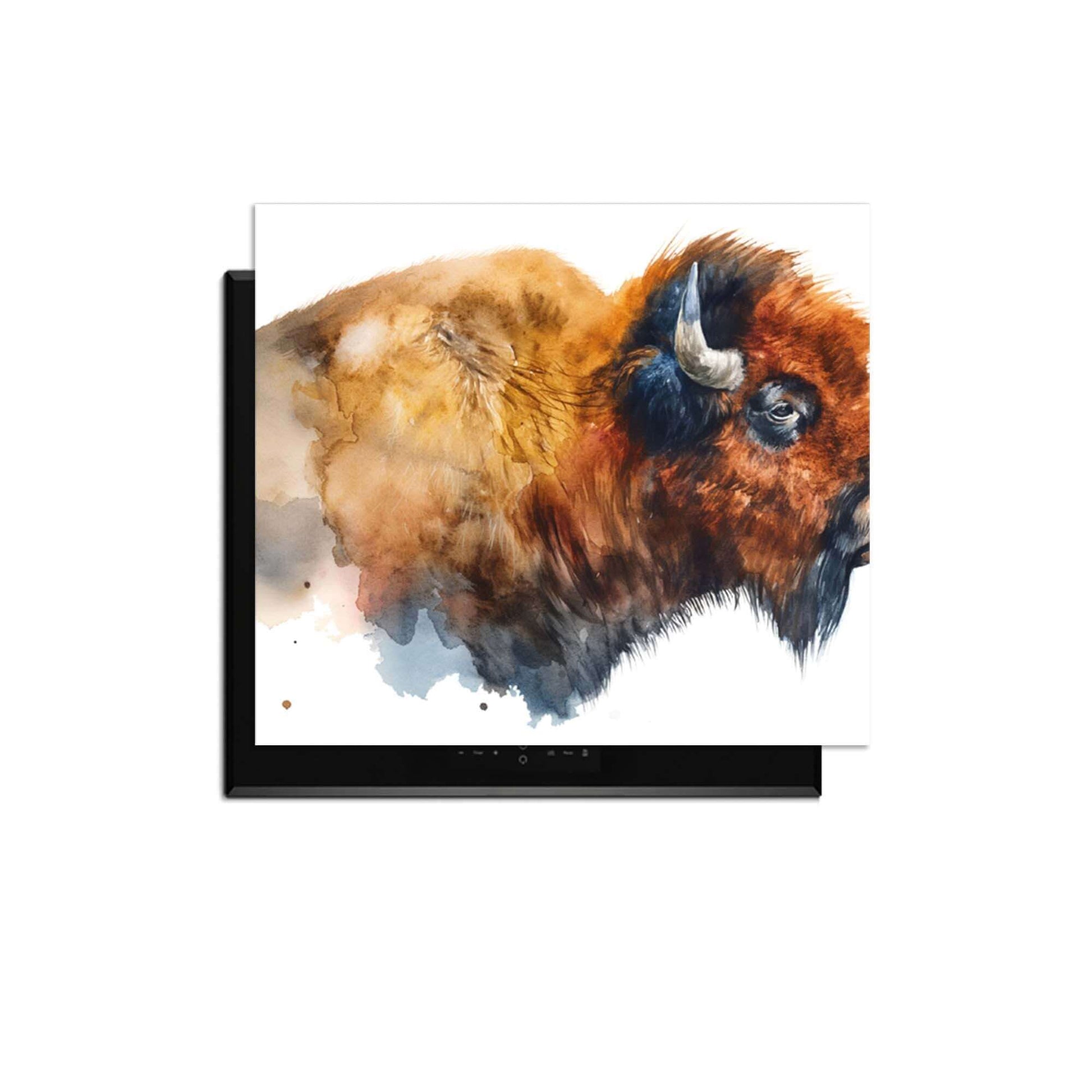 Majestic Bison - Herdabdeckplatte mit einem eleganten und wilden Bisonmotiv für Ihre Küche.