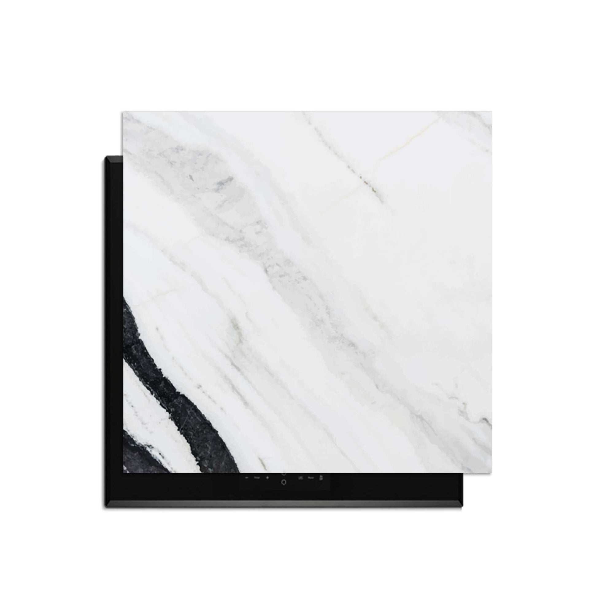 Marble Blush - Herdabdeckplatte mit luxuriöser Marmoroptik und schwarzen Akzenten zum Schutz der Küche.