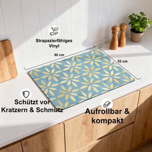 Azure Floral Cross - Herdabdeckplatte