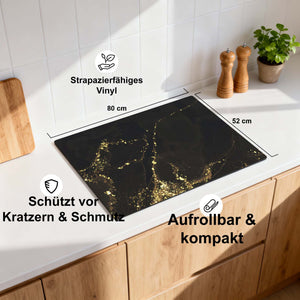 Schwarzer Marmor Gold – Herdabdeckplatte