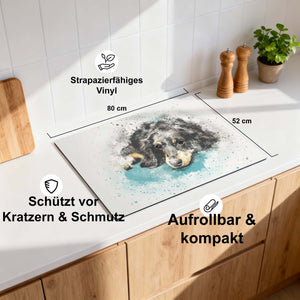 Verträumter Dackel - Herdabdeckplatte