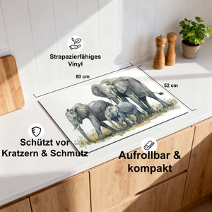 Elefantenfamilie - Herdabdeckplatte