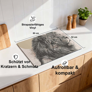 Majestätischer Löwe - Herdabdeckplatte