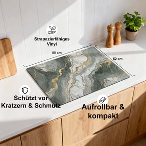 Luxuriöses Marmorgrün – Herdabdeckplatte
