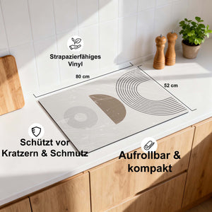 Minimale Wellen – Japandi Herdabdeckplatte