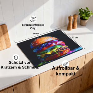Pop Art Burger - Herdabdeckplatte