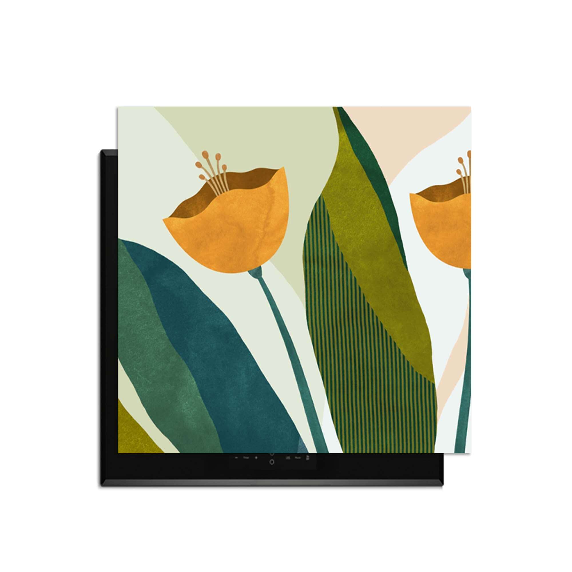 Amber Duo - Herdabdeckplatte mit botanischem Design für stilvollen Küchenschutz und beruhigendes Aussehen.