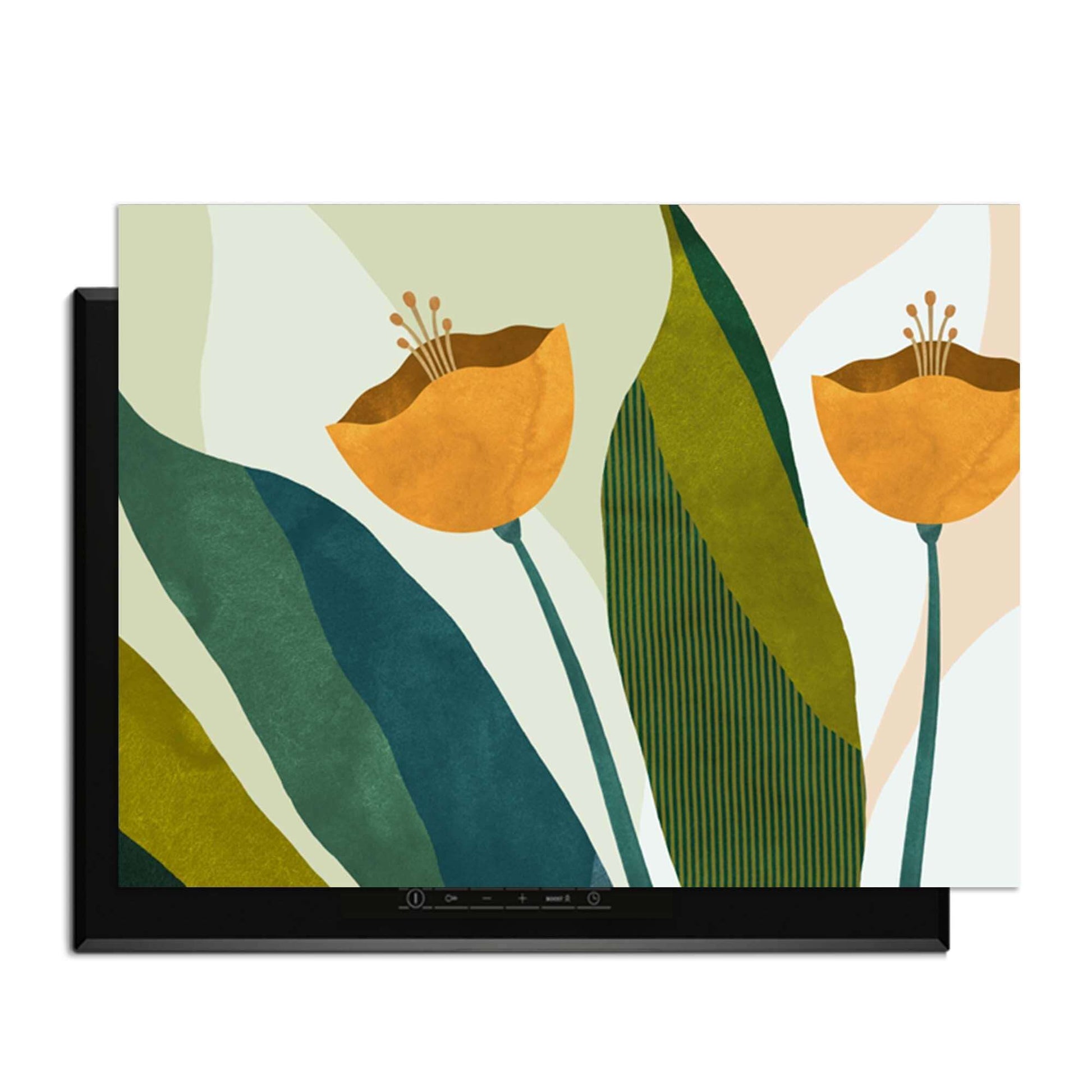 Amber Duo - Herdabdeckplatte mit botanischem Design zum stilvollen Schutz von Induktionskochfeldern