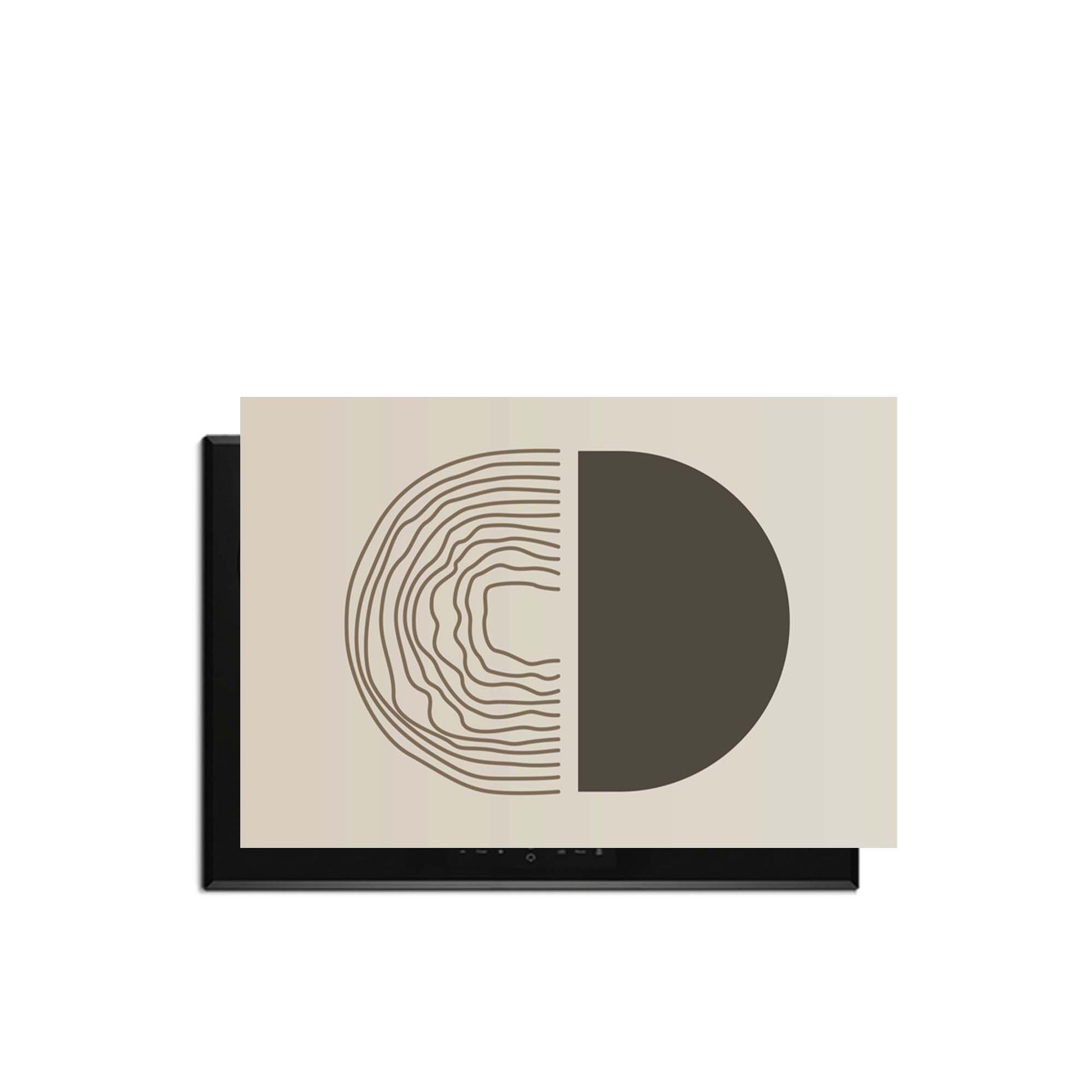 Boho Abstract - Japandi Herdabdeckplatte mit minimalistischem Grafikdesign und sanften Erdtönen auf dem Kochfeld, schützt und dekoriert.