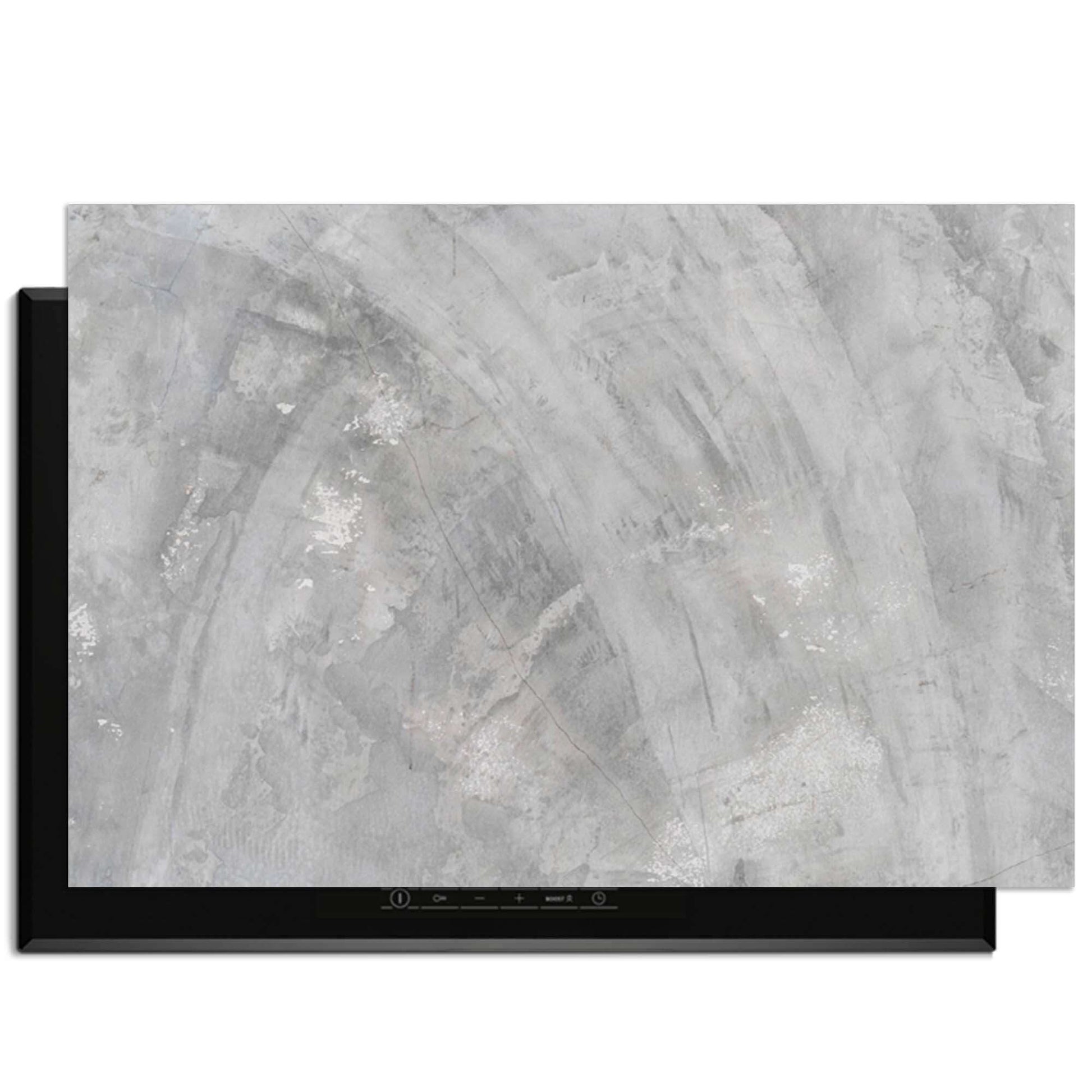 Concrete Flow - Herdabdeckplatte mit dezenten Grautönen und modernen Mustern für die Küche.