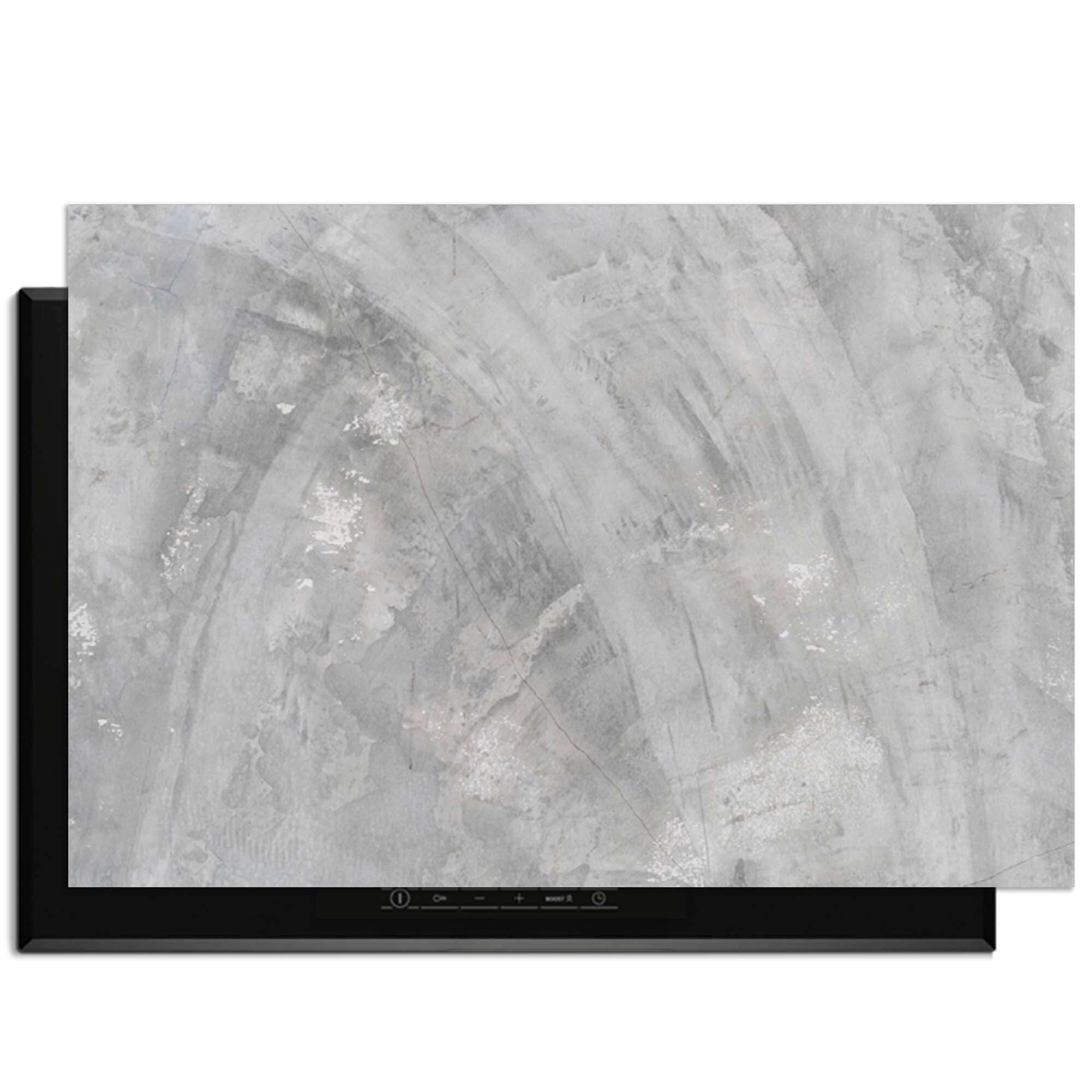 Draufsicht auf den Concrete Flow Herdabdeckplatte mit moderner Betonoptik.
