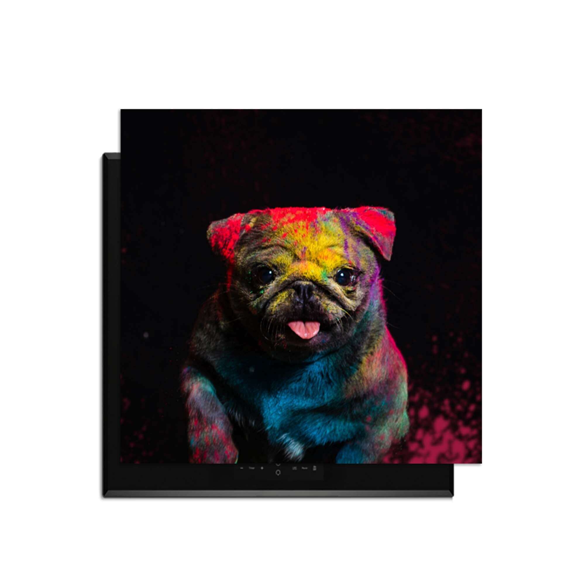 Funky Pup - Herdabdeckplatte mit buntem Hundebild für einen verspielten Look in der Küche.