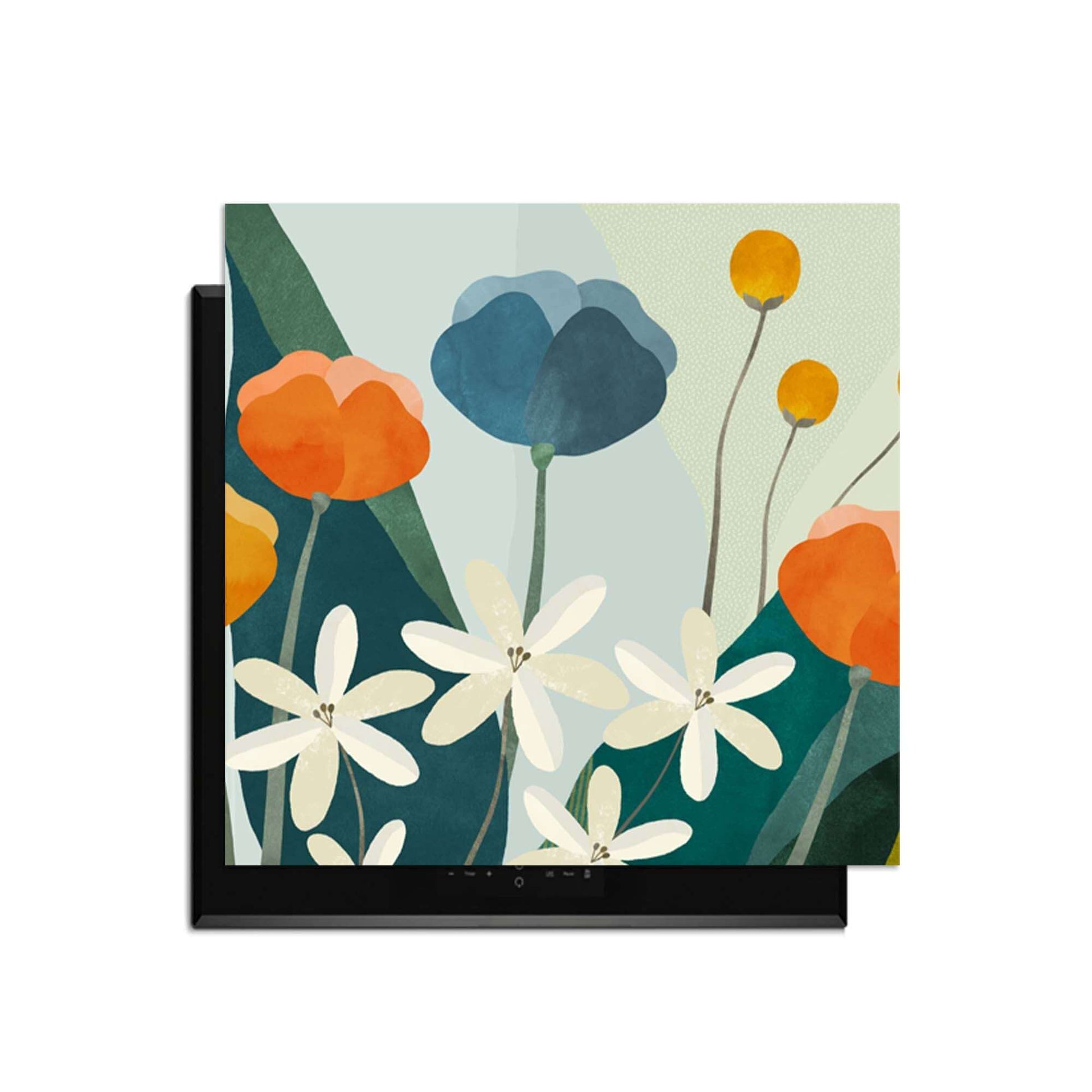 Garden Melody - Herdabdeckplatte mit farbenfrohem Blumendesign zum Schutz der Küche.