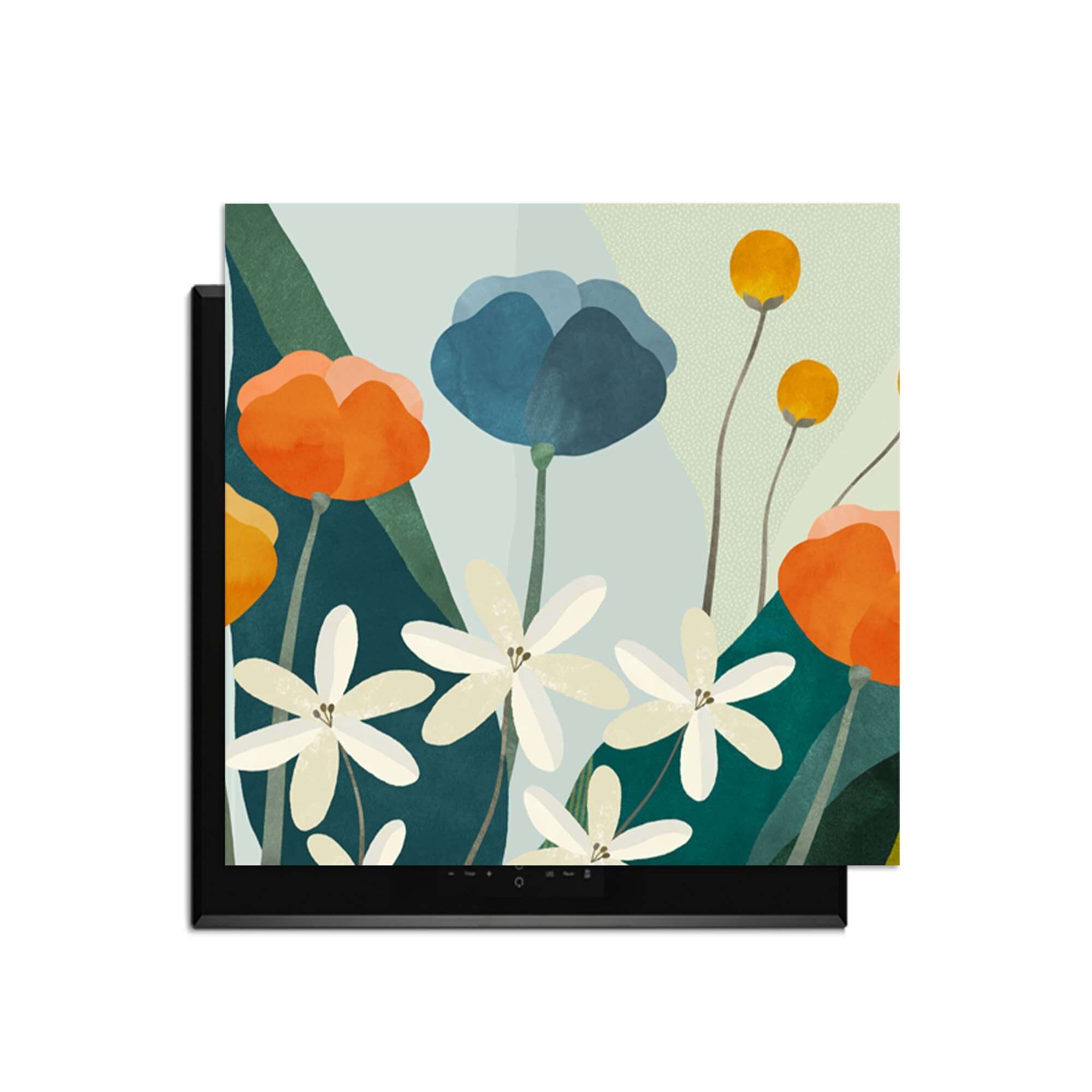 Garden Melody - Herdabdeckplatte mit farbenfrohem Blumendesign zum Schutz der Küche.