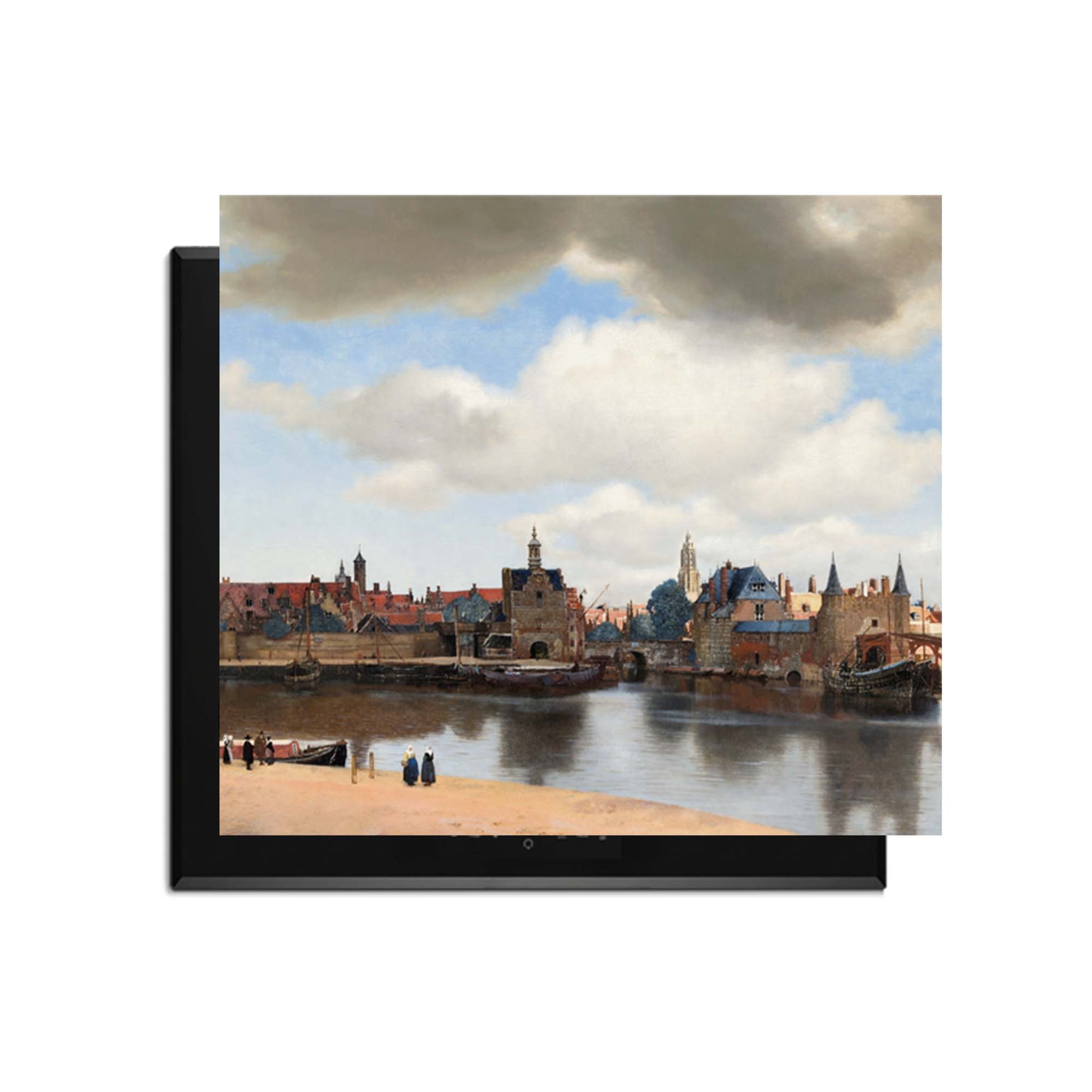 Ansicht von Delft - Herdabdeckplatte mit ikonischem Stadtbild für die moderne Küche.