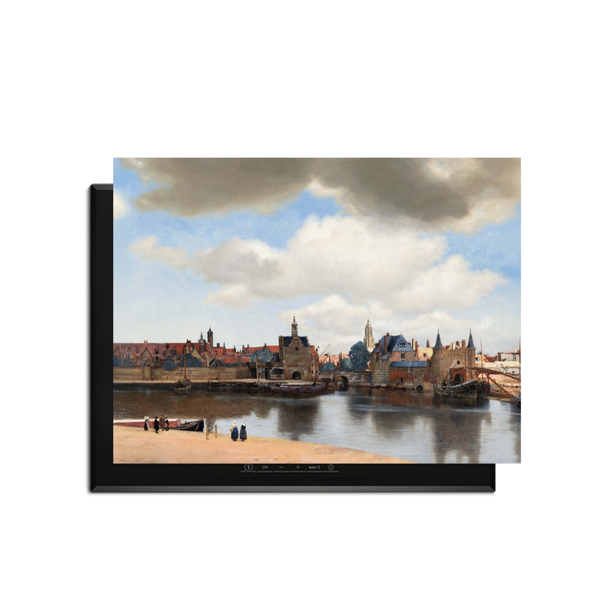 Ansicht von Delft - Herdabdeckplatte mit Stadtbild von Delft für Ruhe und Schönheit in der Küche