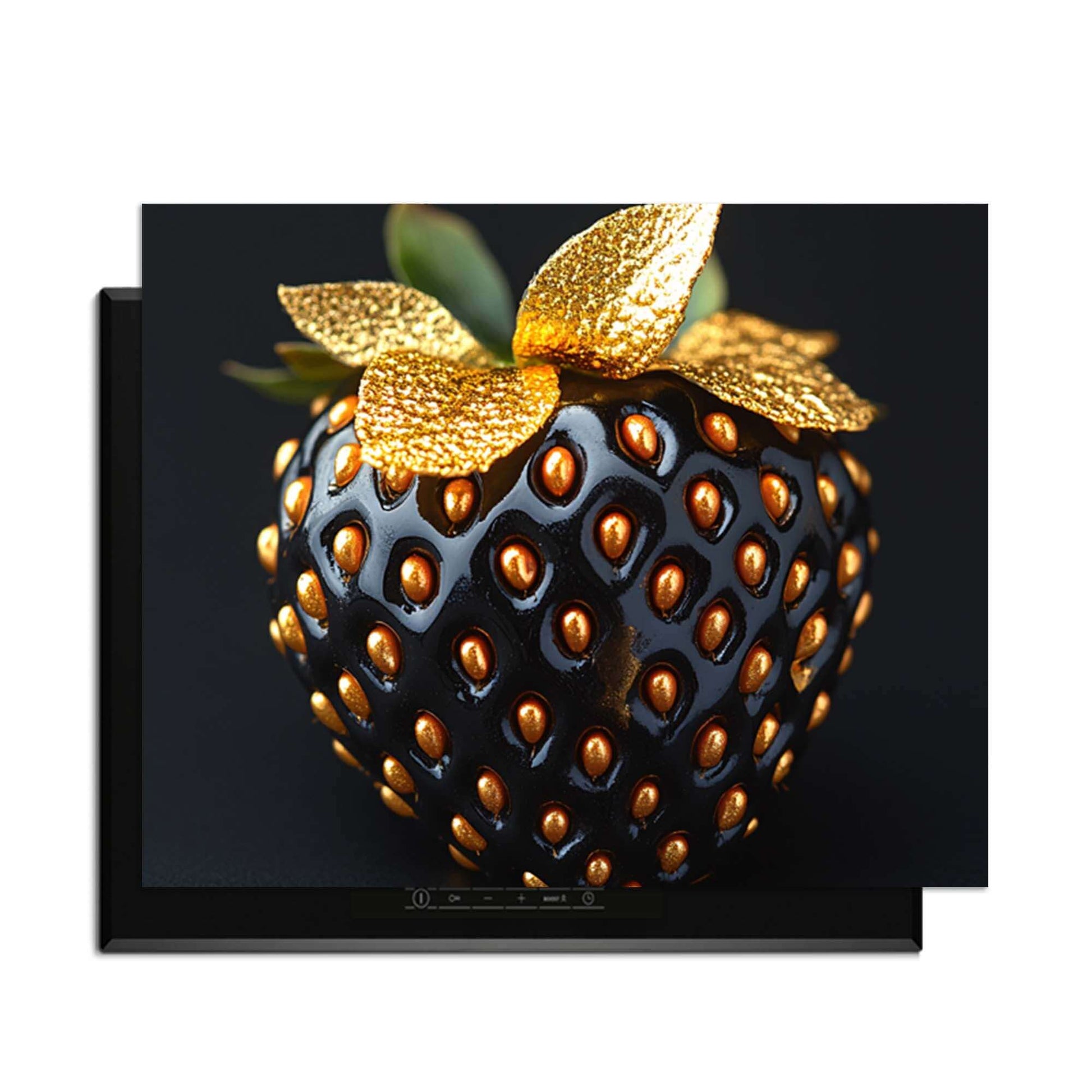 Golden Berry - Herdabdeckplatte in elegantem schwarz-goldenem Design für Induktionskochfelder.