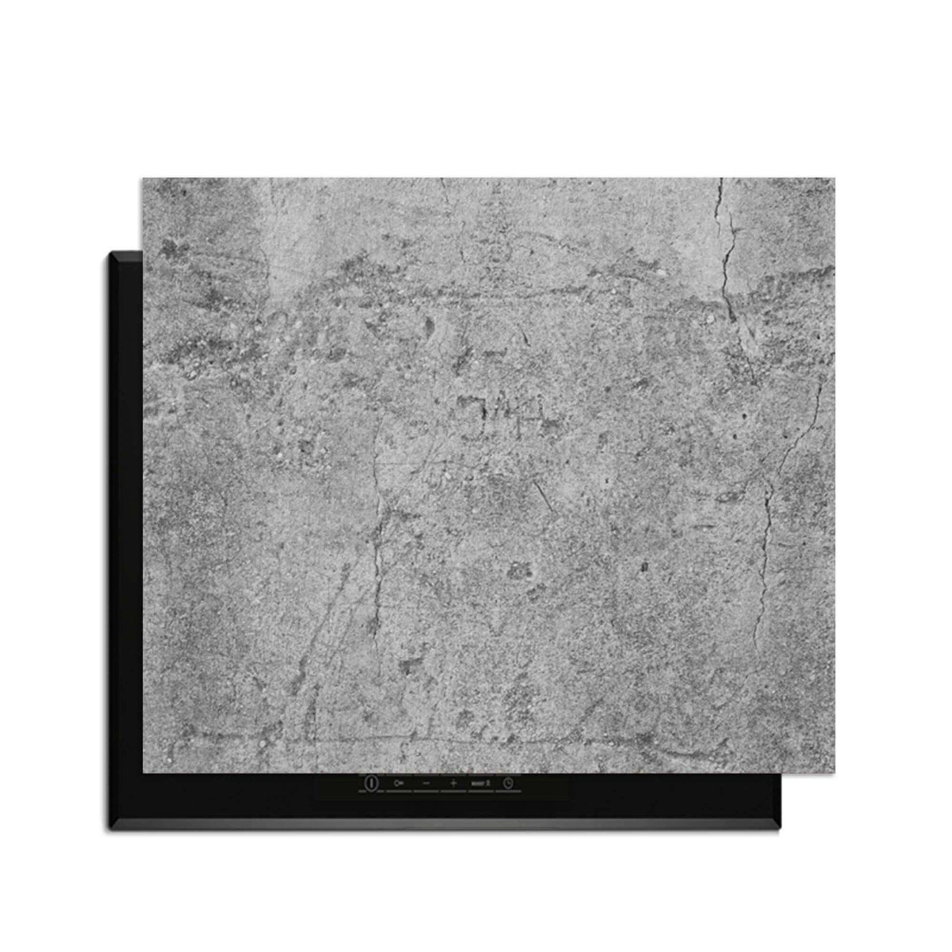 Industrial Raw - Herdabdeckplatte mit Betontextur zum Schutz von Induktionskochfeldern.