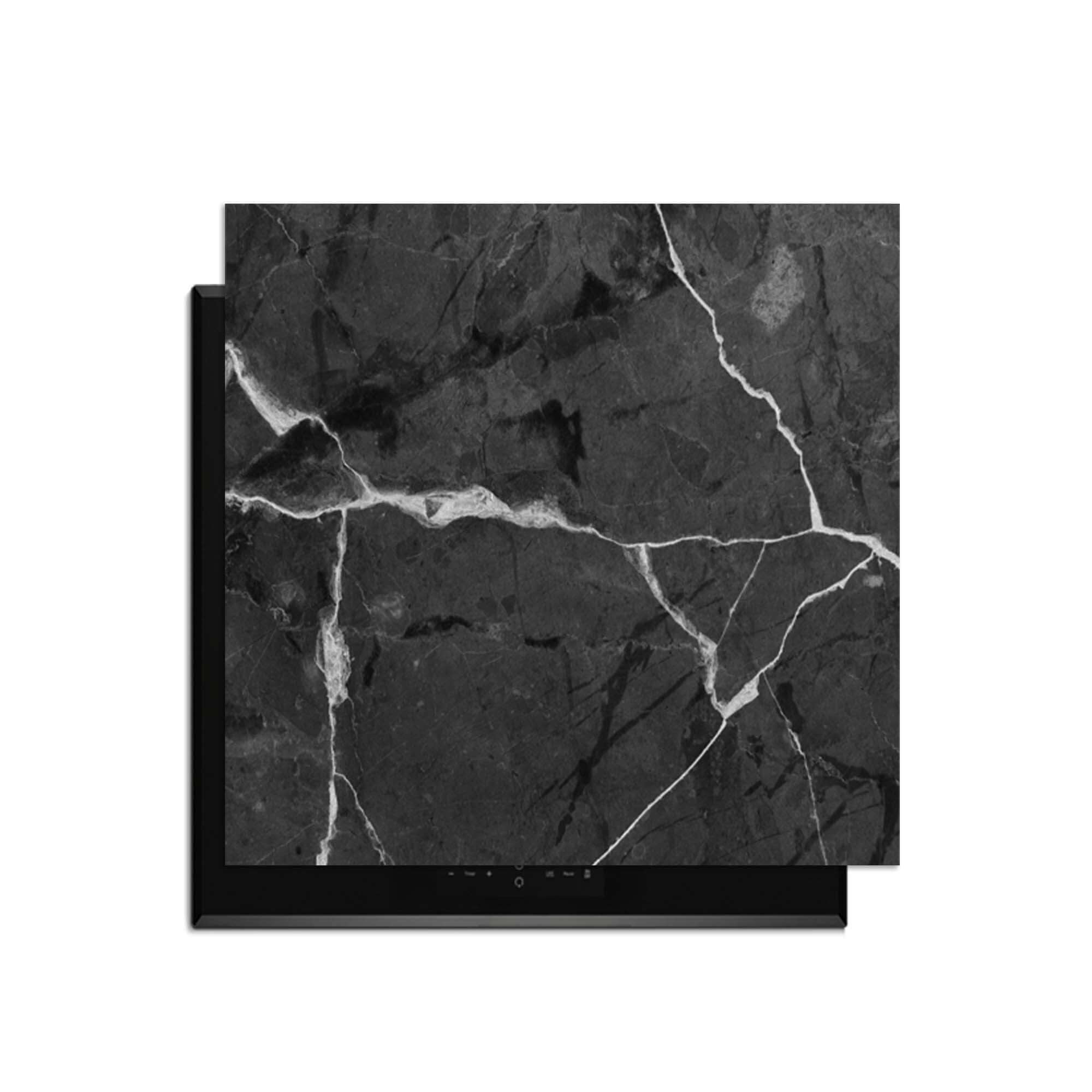 Marble Charcoal - Herdabdeckplatte zum Schutz von Induktionskochfeldern mit luxuriösem Marmordesign.