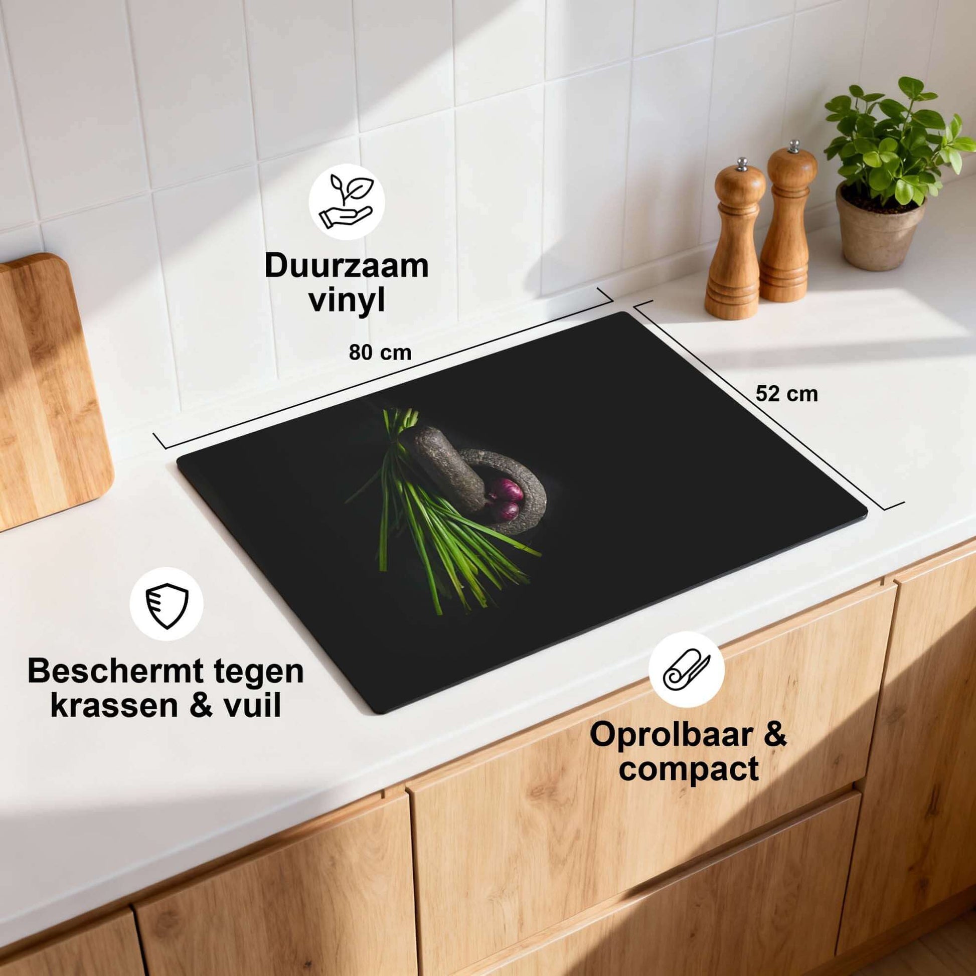 Midnight Herb - Herdabdeckplatte, haltbares Vinyl, schützt das Kochfeld vor Kratzern und Schmutz.