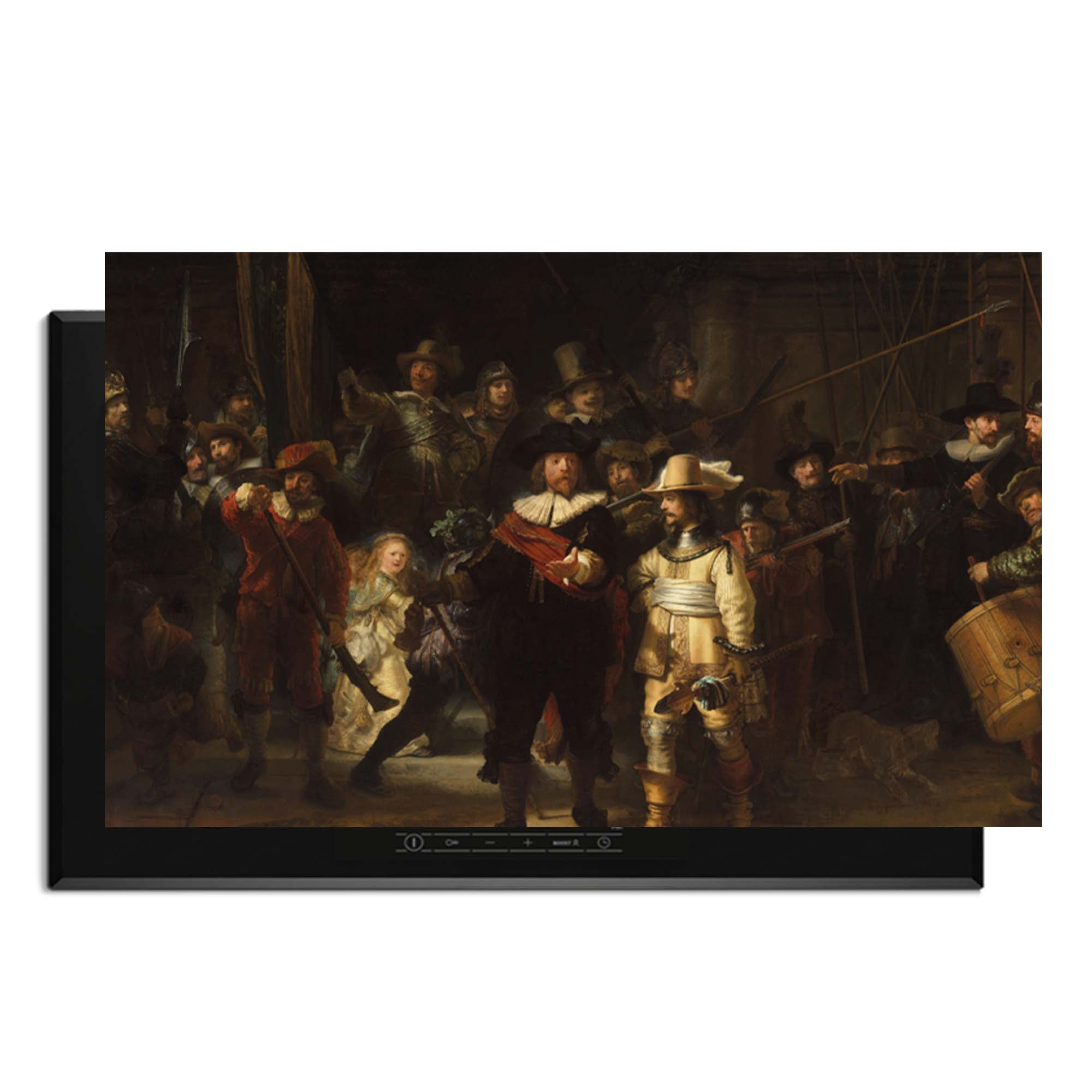 Night Watch- Herdabdeckplatte mit historischem Meisterwerk für einen dynamischen und klassischen Küchenstil.