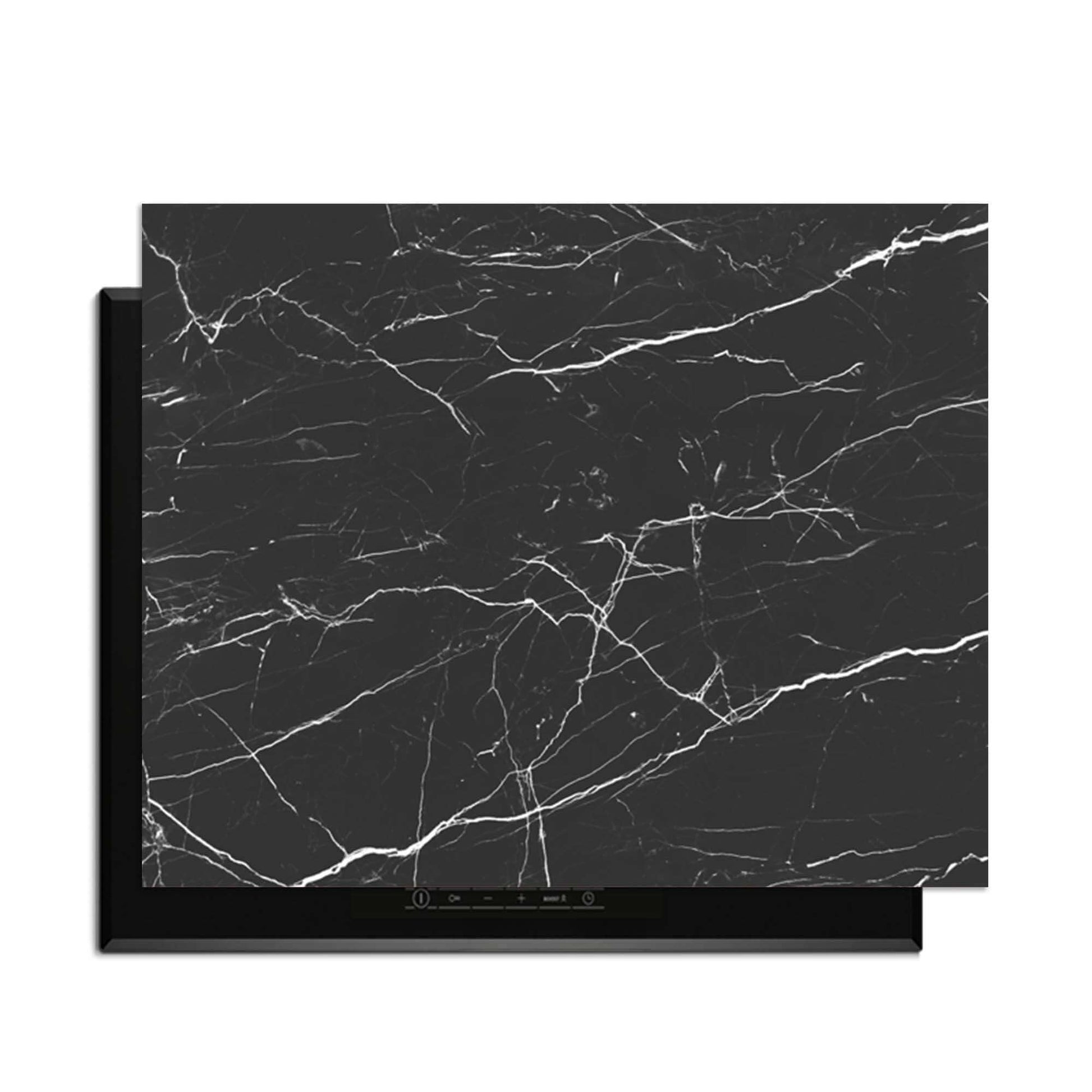 Obsidian Marble - Herdabdeckplatte, stilvoller Schutz für Induktionskochfelder in modernem Marmor-Design.