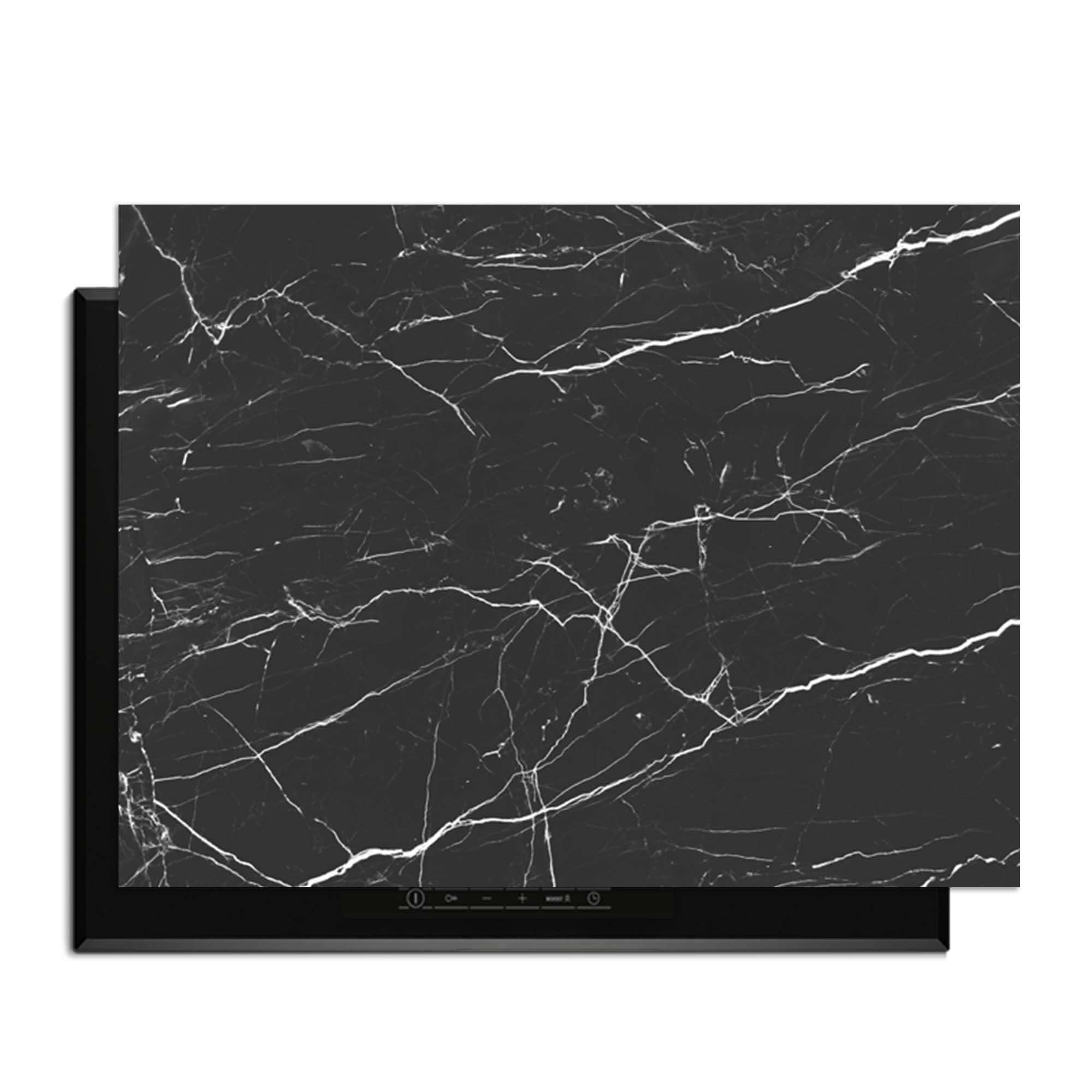 Obsidian Marble - Herdabdeckplatte für Induktionskochfelder mit elegantem Marmor-Design.