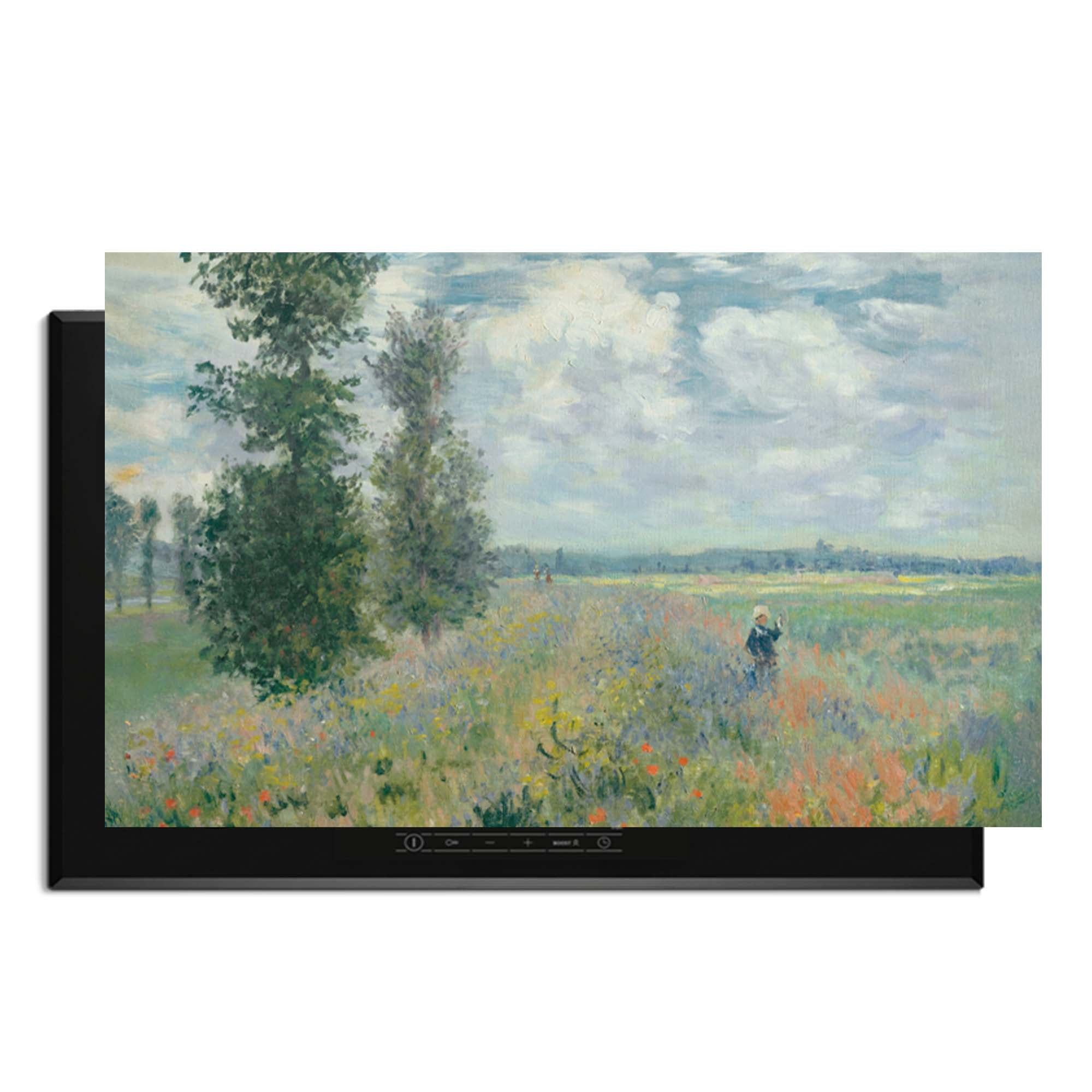 Poppy Field - Herdabdeckplatte mit roten Blumen und künstlerischen Pinselstrichen für eine lebendige Küche