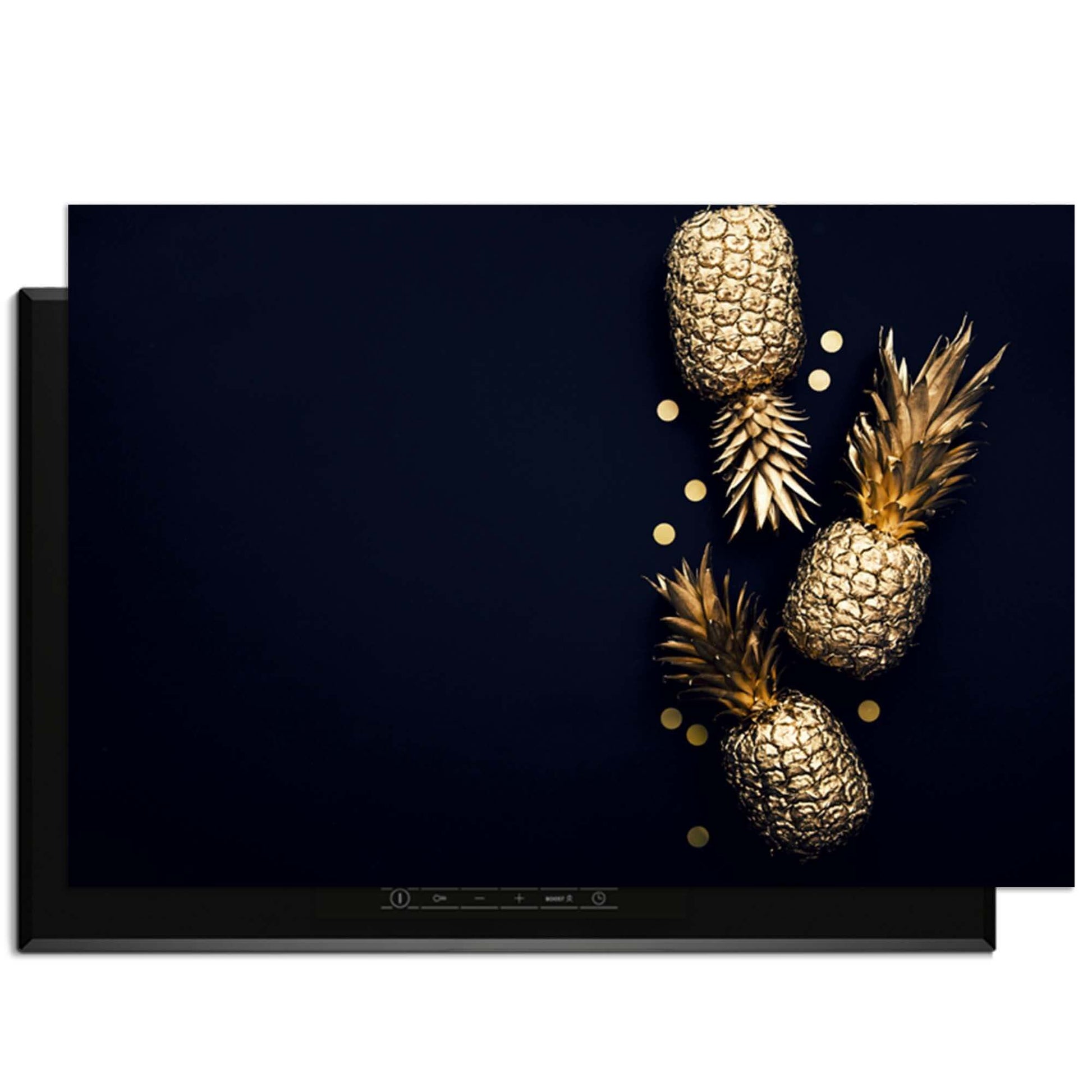 Royal Tropic - Herdabdeckplatte mit goldenen Ananas und elegantem Look für die Küche.