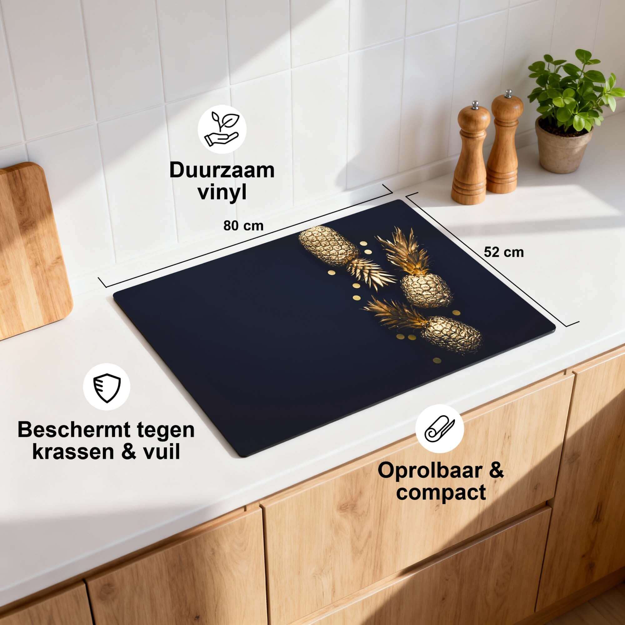 Royal Tropic - Herdabdeckplatte auf einer Arbeitsplatte, schützendes und stilvolles Design aus langlebigem Vinyl.