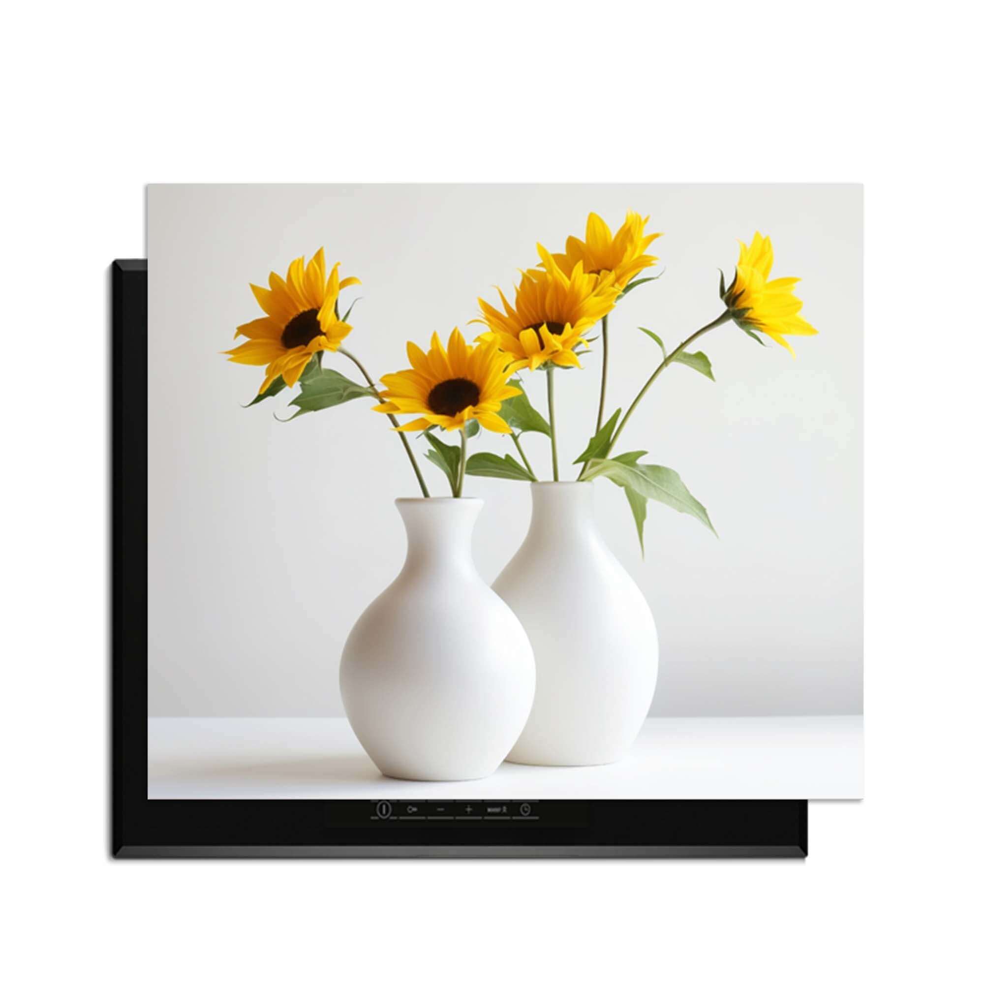 Serene Sunflowers - Herdabdeckplatte mit Sonnenblumen für eine stilvolle Küche.