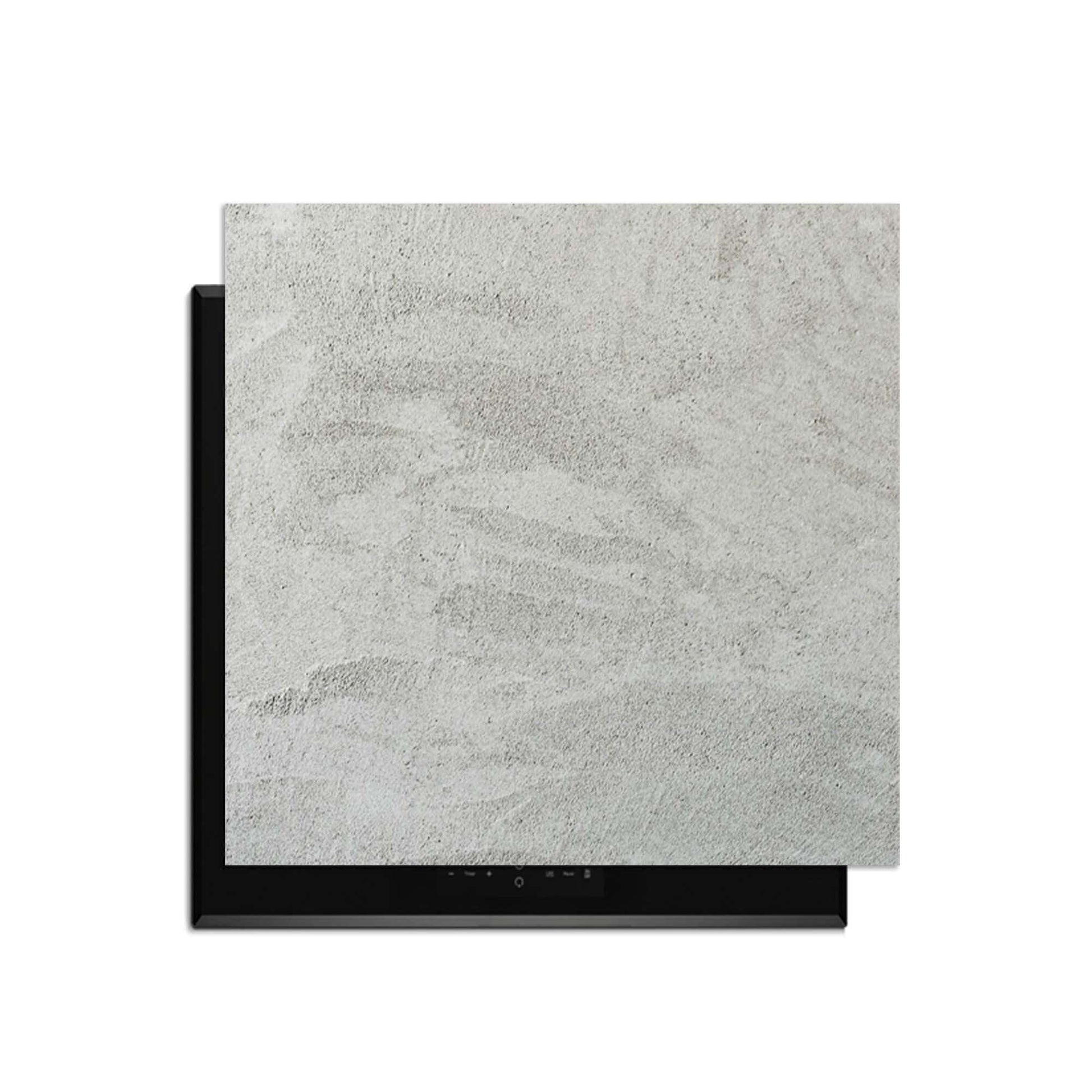 Soft Concrete Finish - Herdabdeckplatte mit modernem, minimalistischem Look in der Küche.
