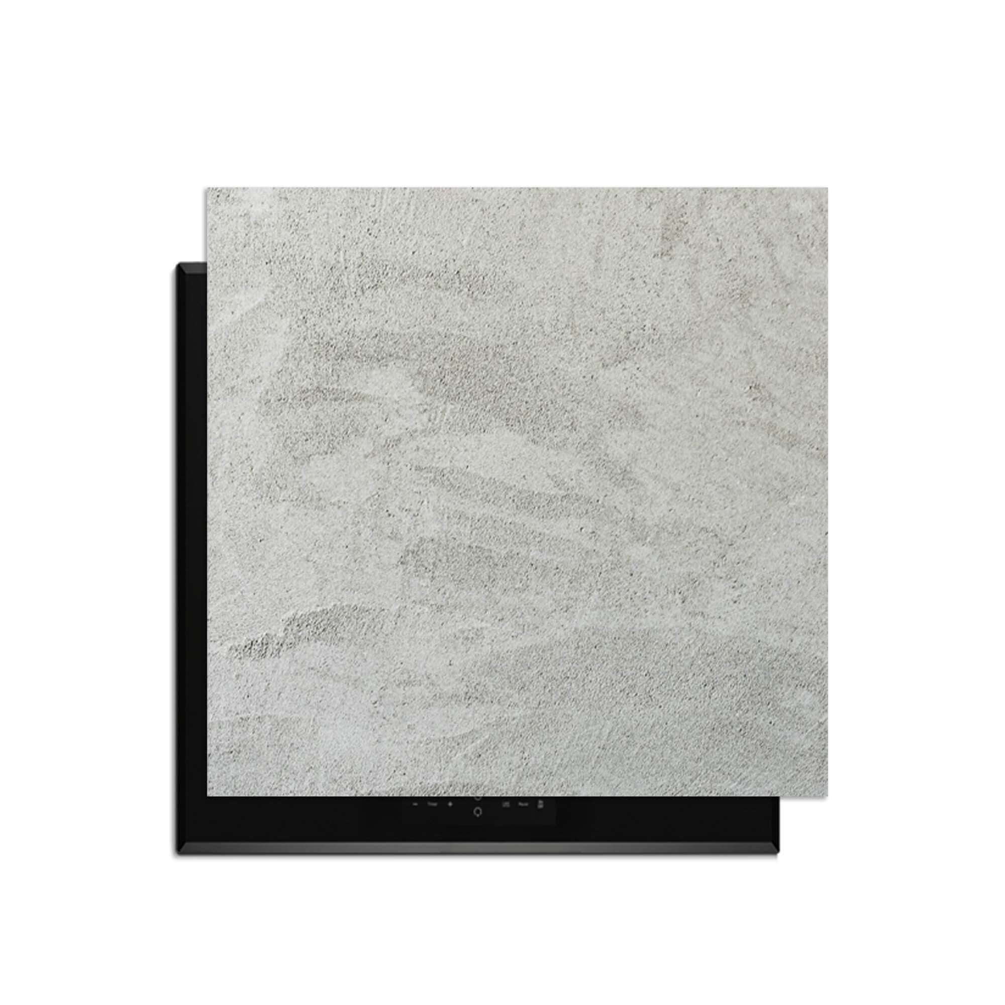 Soft Concrete Finish - Herdabdeckplatte mit modernem, minimalistischem Look in der Küche.
