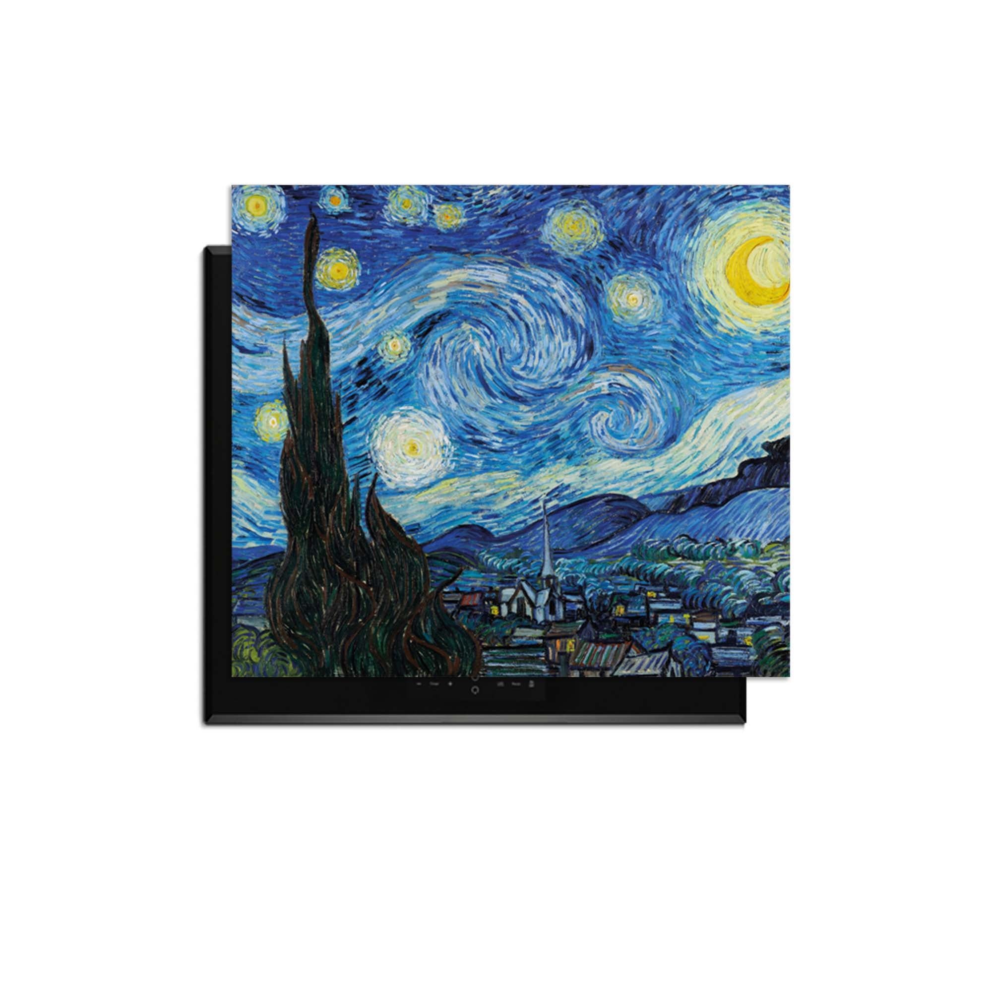 Starry Night - Herdabdeckplatte mit verträumtem Nachthimmel und tiefblauen Tönen für eine künstlerische Küchengestaltung.