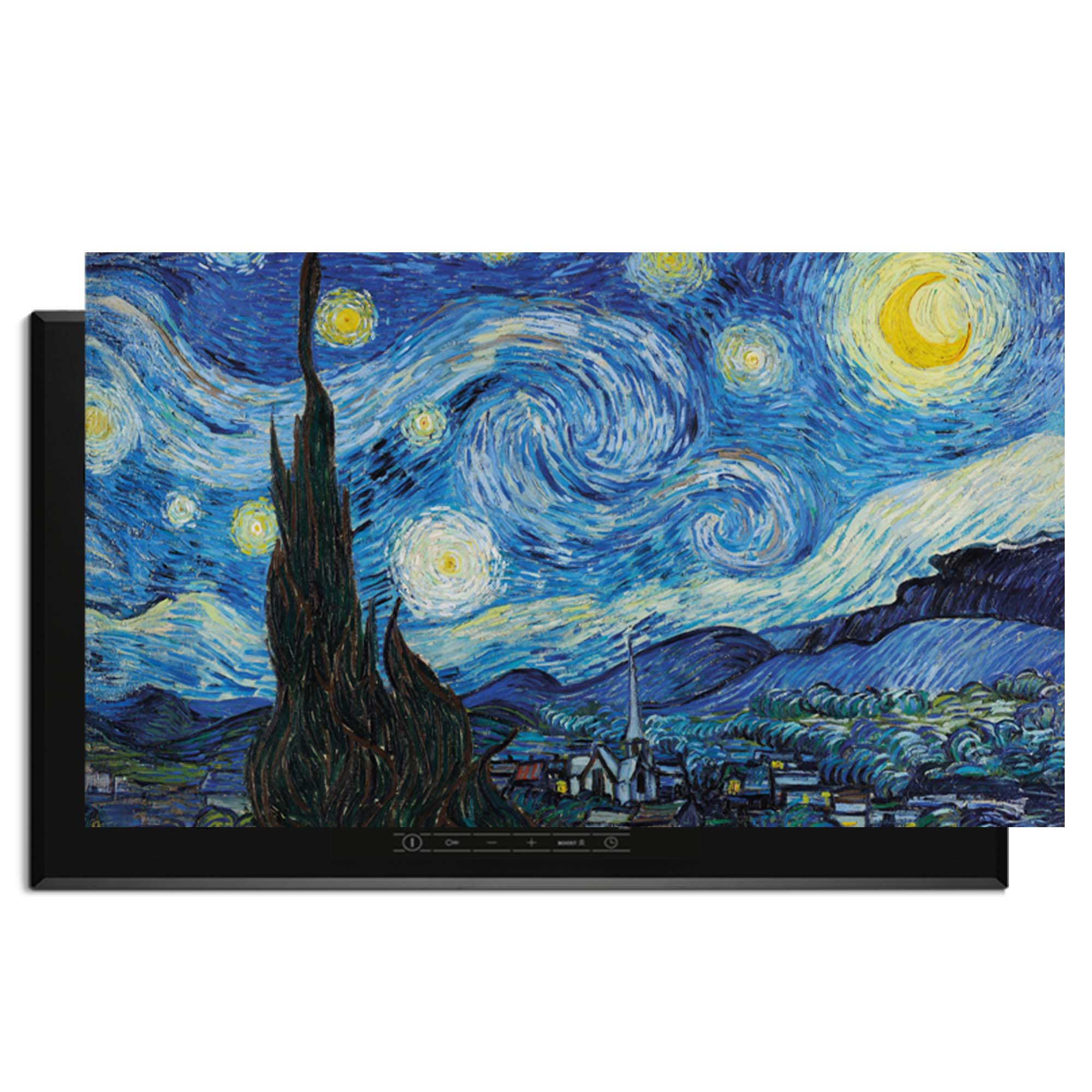 Starry Night - Herdabdeckplatte mit verträumtem Sternennachtdruck in Blautönen, die perfekte Ergänzung für eine kunstvolle Kücheneinrichtung.