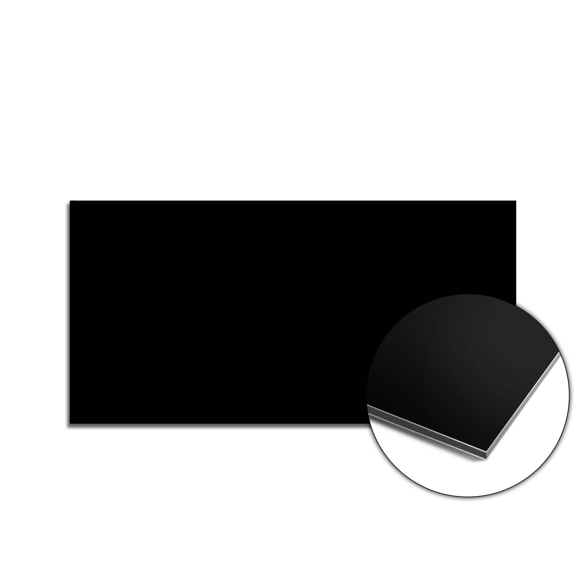 Pure Black Splashback aus der Schlichte Eleganz Kollektion für die moderne Küche, tiefschwarz, schlicht und zeitlos als stilvolle Alternative für die Küchenrückwand.